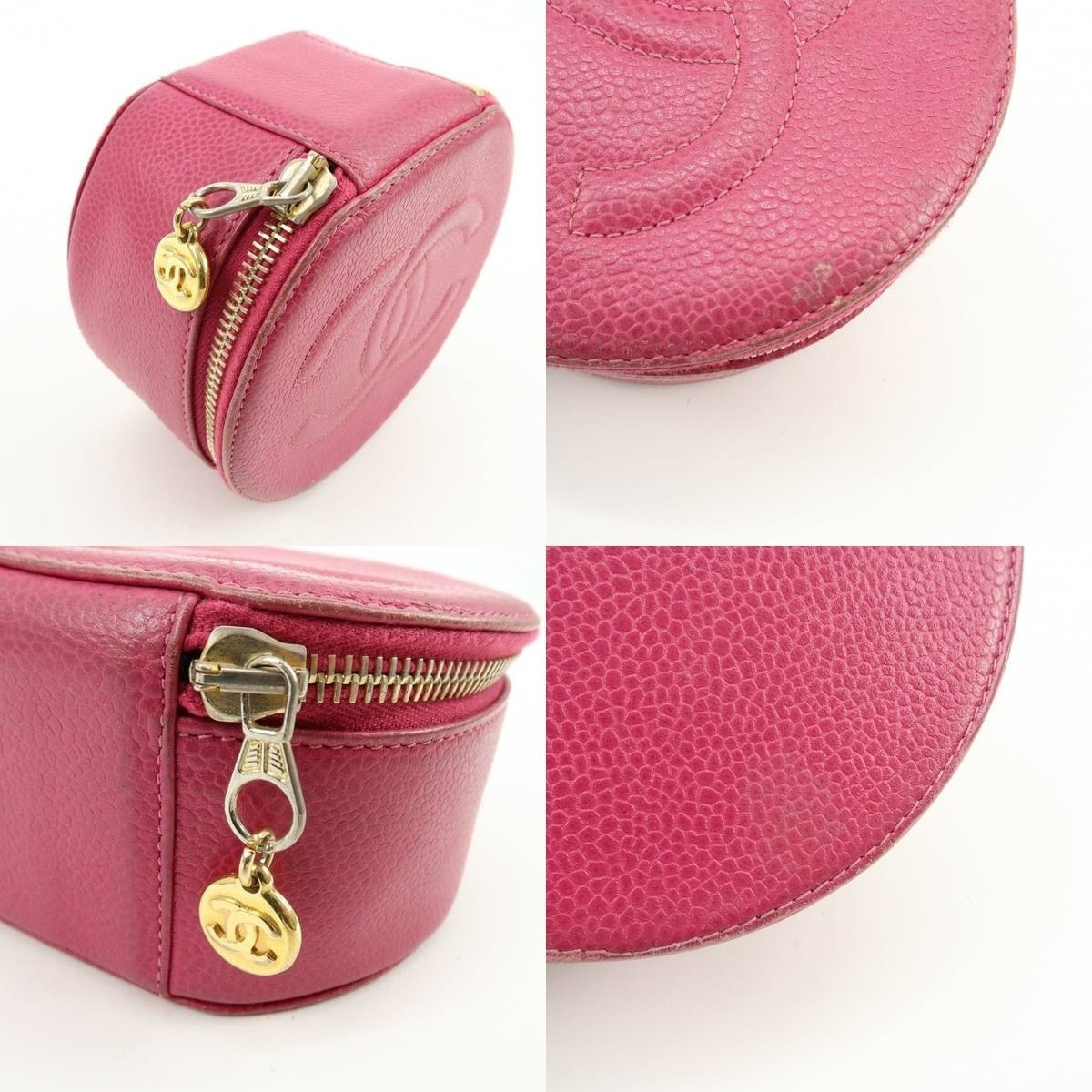 Chanel Chanel Caviar Leather Cosmetic Pouch Pink Size ONE SIZE - 5 Thumbnail