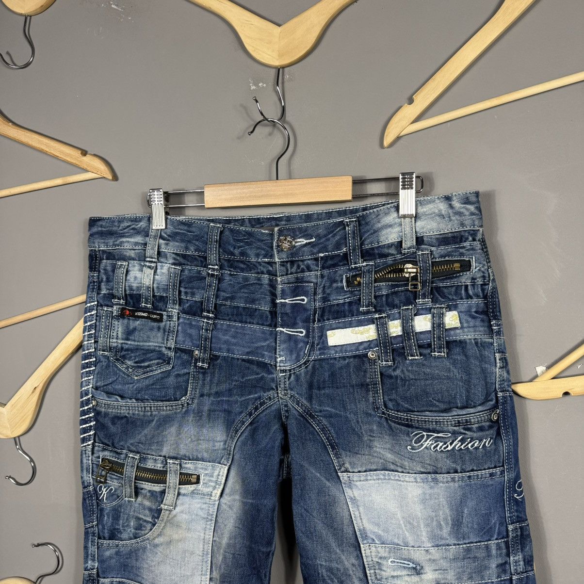Japanese Brand Kosmo Lupo Avant Garde Y2K Japanese Style Opium Jeans Size US 34 / EU 50 - 3 Thumbnail
