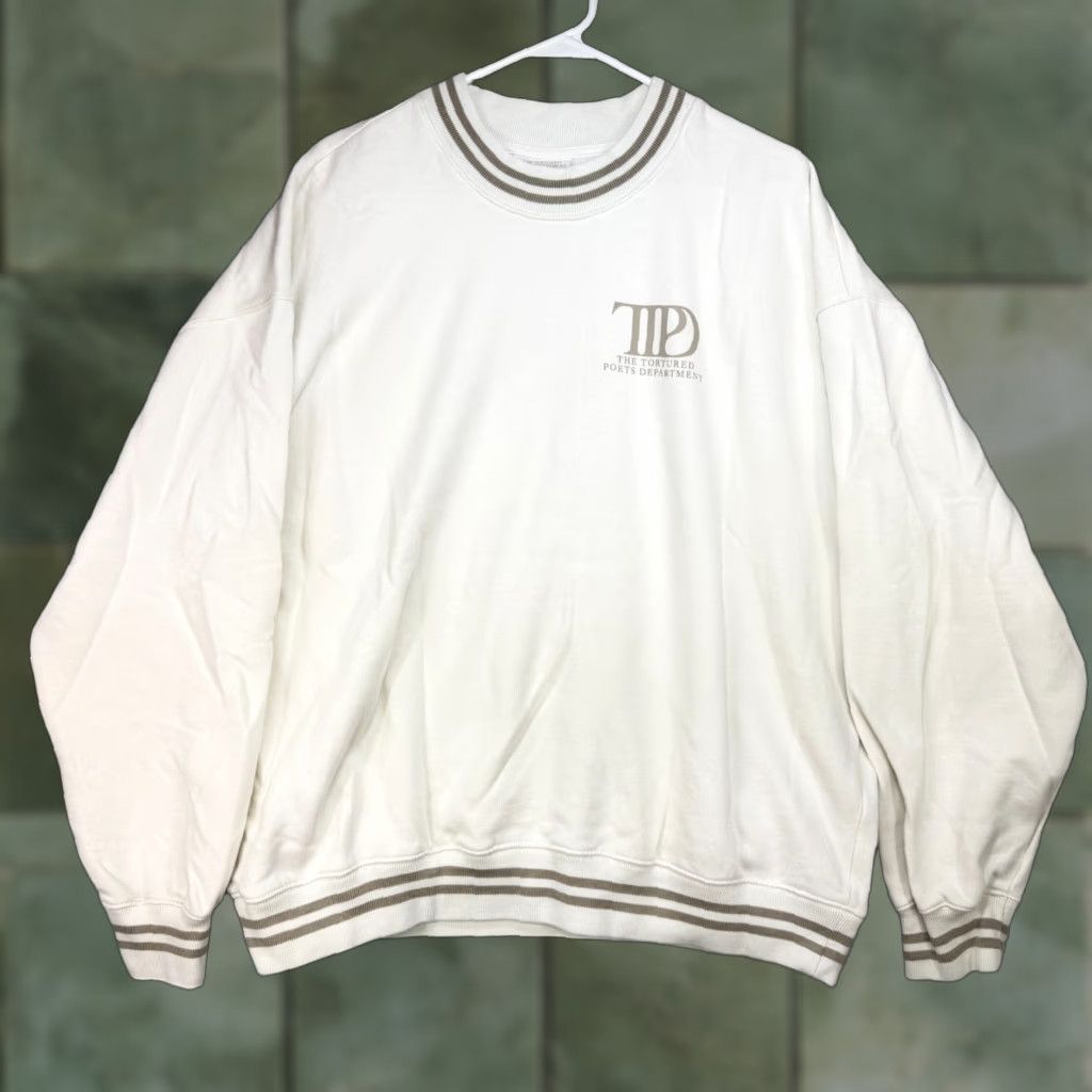 Vintage Taylor Swift The Tortured Poets Department Album Merch Sweatshirt XL Women Pullover Beige Logo Graphic Print Long Sleeve Sweatshirt Size XL / US 12-14 / IT 48-50 - 1 Thumbnail