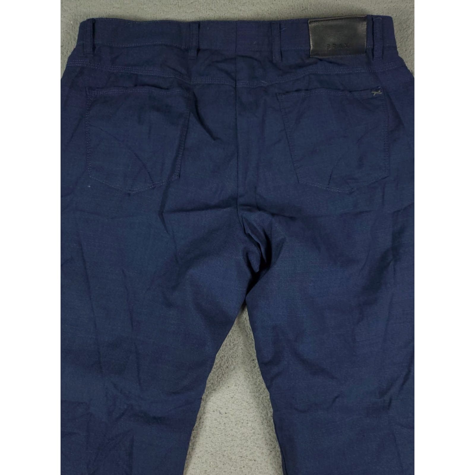 BRAX BRAX Dress Pants Mens 36x33 Blue Flat Front Trousers Chino Regular Fit Wool Size US 36 / EU 52 - 7 Thumbnail