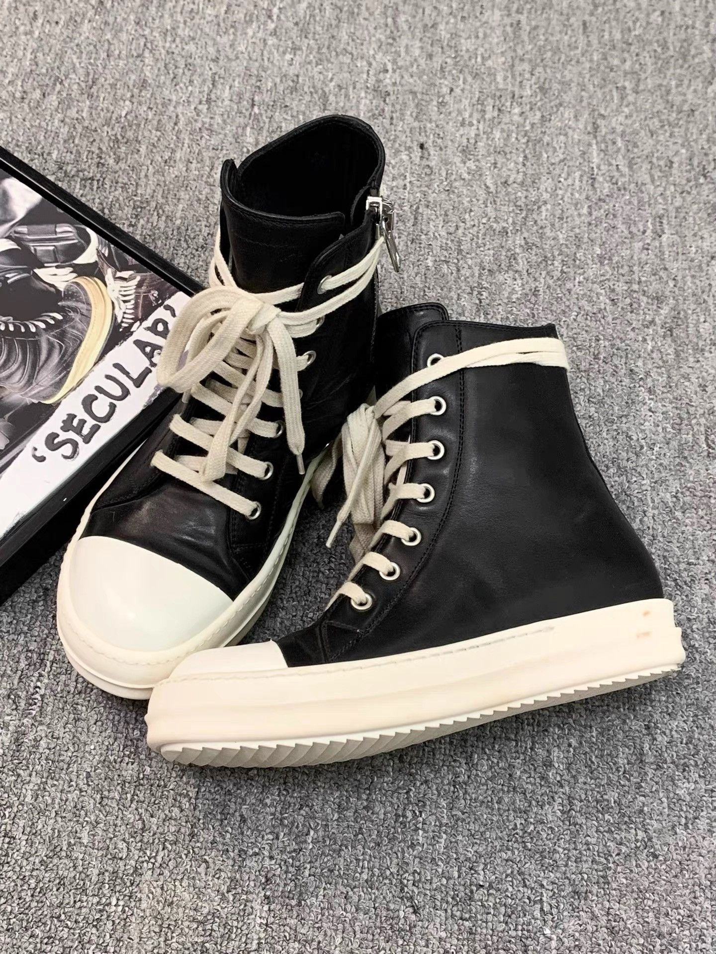 Rick Owens Rick Owens Main Line Leather High-top Sneakers K34 Size US 5 / IT 35 - 3 Thumbnail