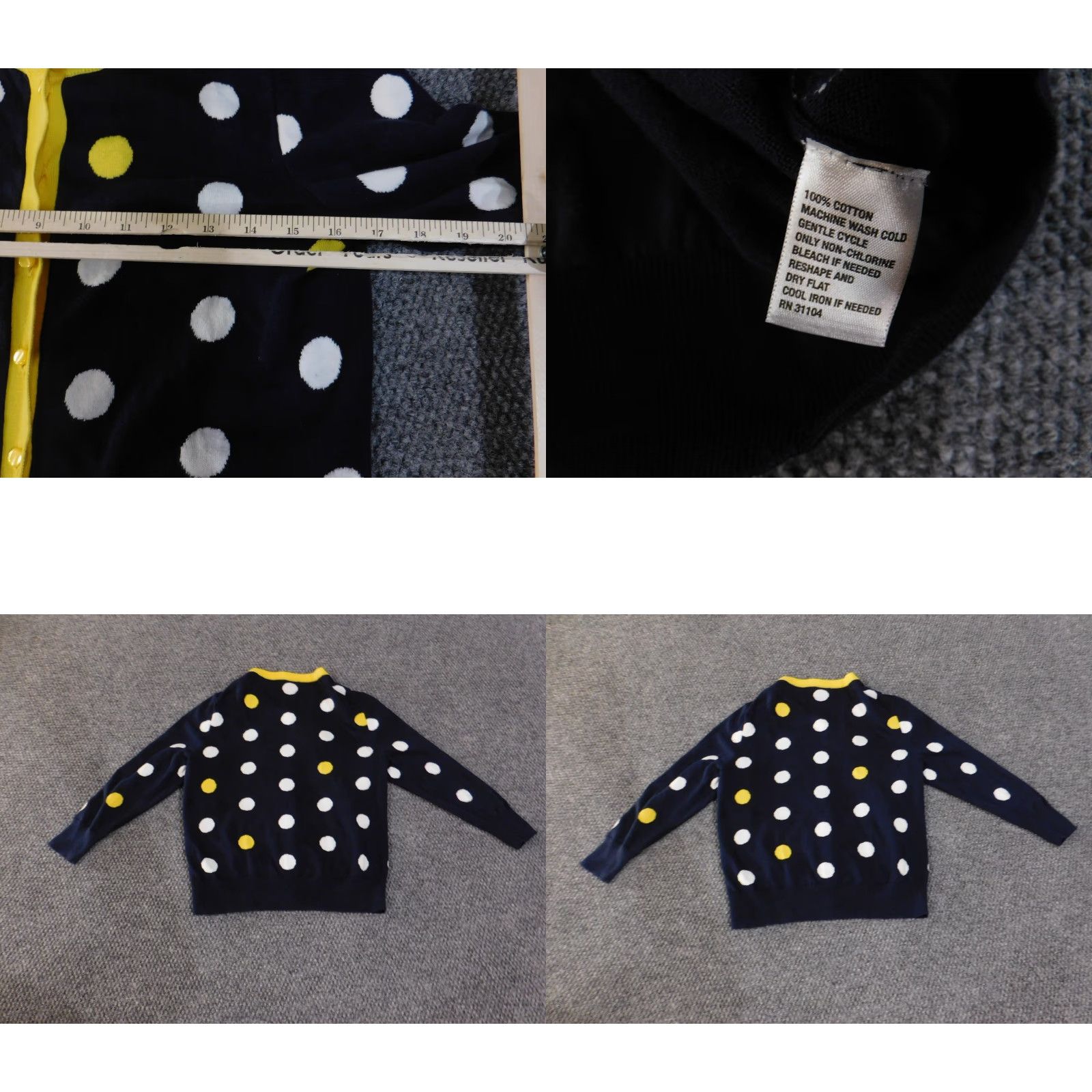 Vintage Crown & Ivy Cardigan Sweater Womens Petites Medium Blue Knit Cotton Rayon Polyester Embroidered Button Crew Neck Casual All Seasons Winter Fall Spring Size M / US 6-8 / IT 42-44 - 8 Thumbnail