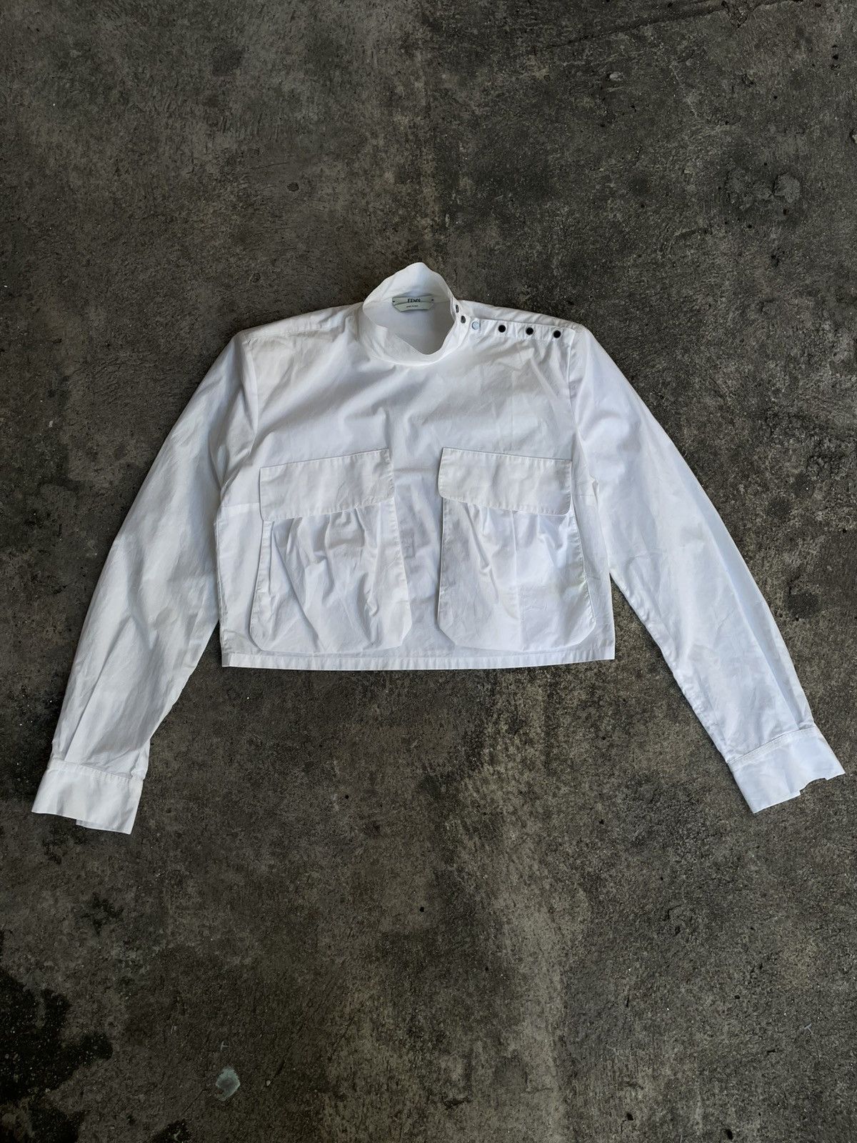 Fendi Fendi | White Crop Shirt Size S / US 4 / IT 40 - 1 Thumbnail