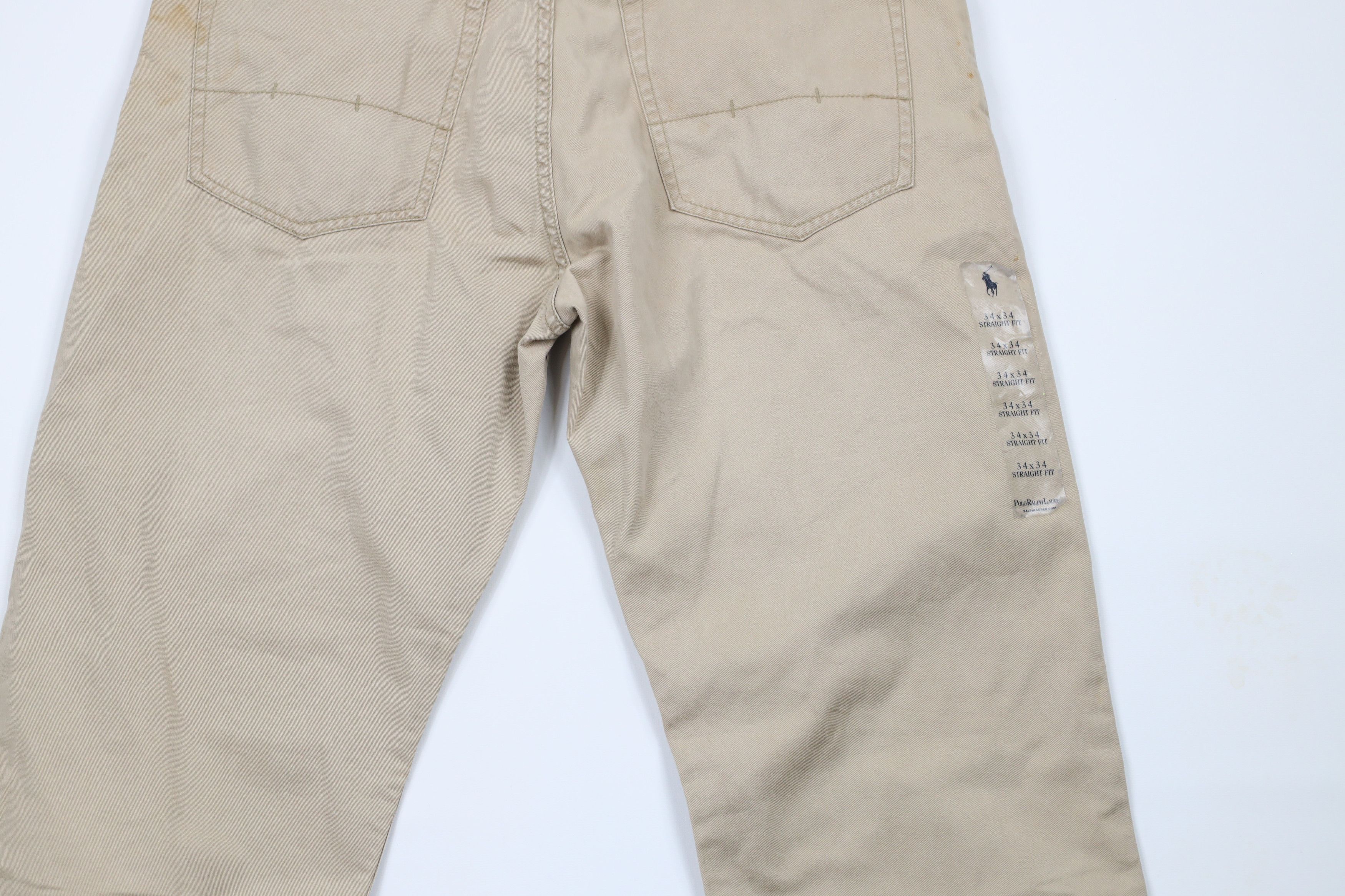 Ralph Lauren × Vintage Deadstock Vintage Ralph Lauren Leg Cotton Twill Pants Beige Size US 34 / EU 50 - 13 Thumbnail