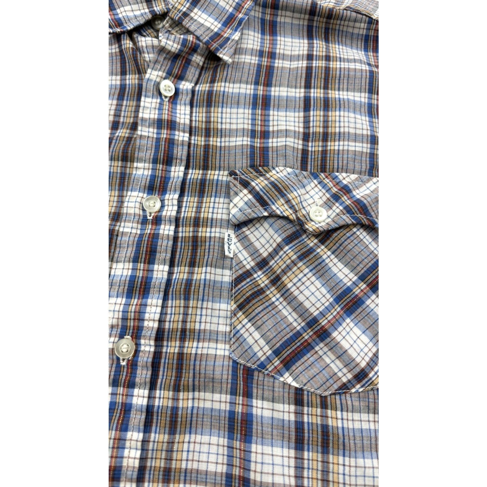 Levi's VINTAGE Levi's Shirt Mens Large Plaid Button-Down Made in USA 1980 Olympic Sports USA 80s Men’s L? Size US XL / EU 56 / 4 - 4 Thumbnail