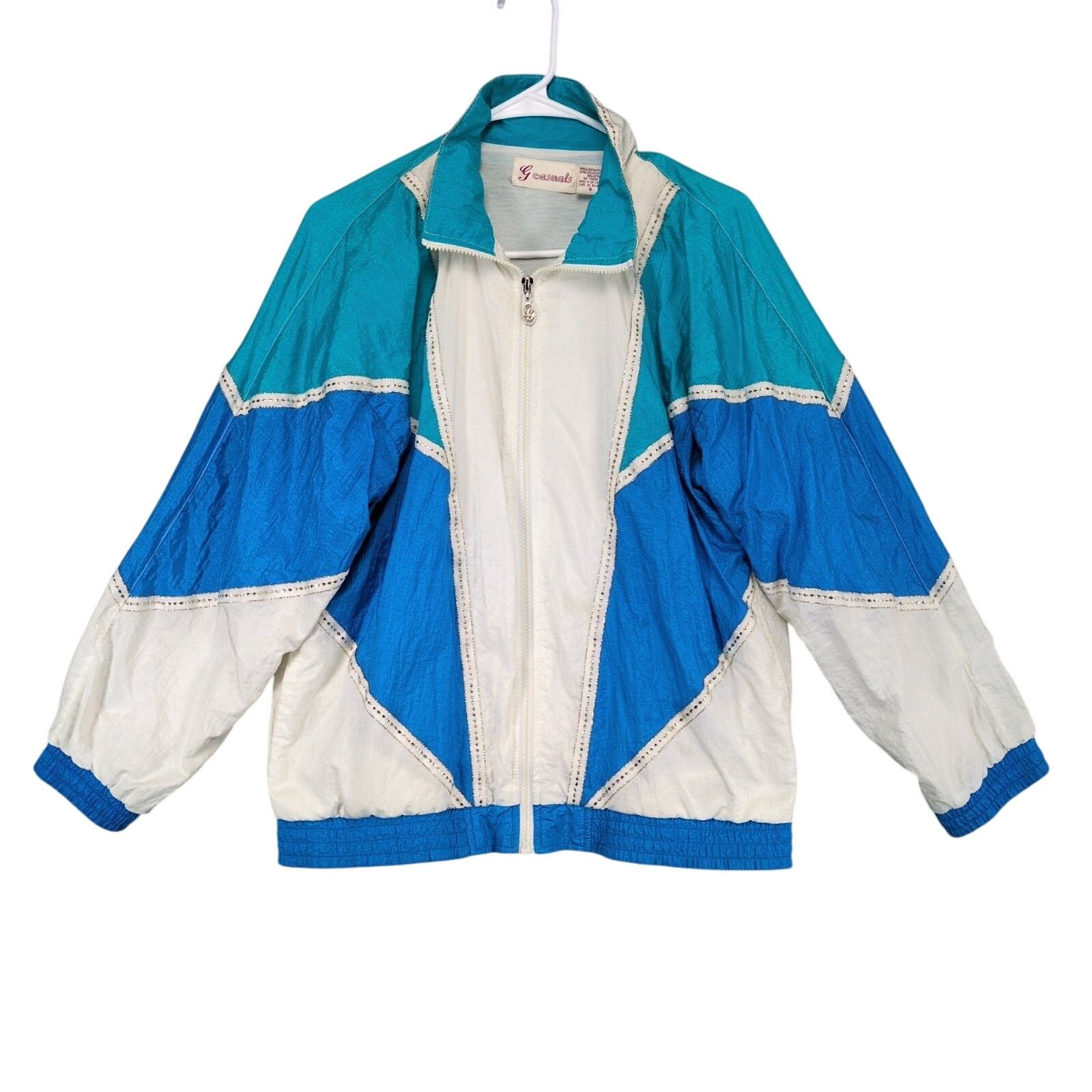 Vintage Vtg 80s G Casual Women's S Full Zip Windbreaker Track Jacket Size S / US 4 / IT 40 - 1 Thumbnail