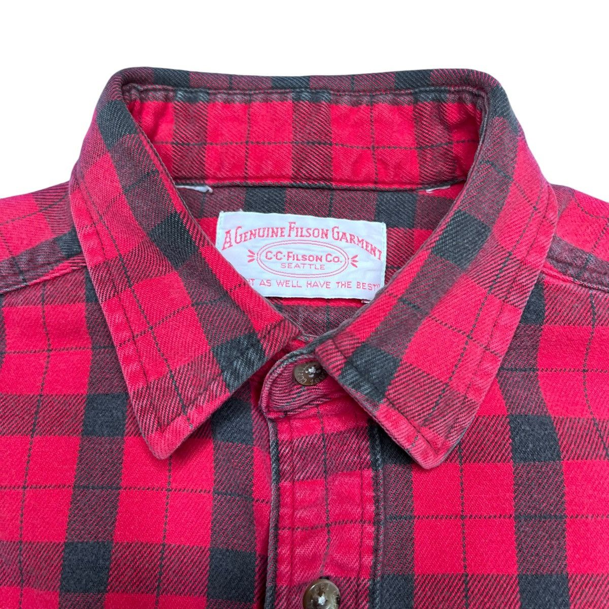 Filson C.C. Filson Garment Red Black Plaid Flannel Cotton Shirt Size US L / EU 52-54 / 3 - 2 Thumbnail