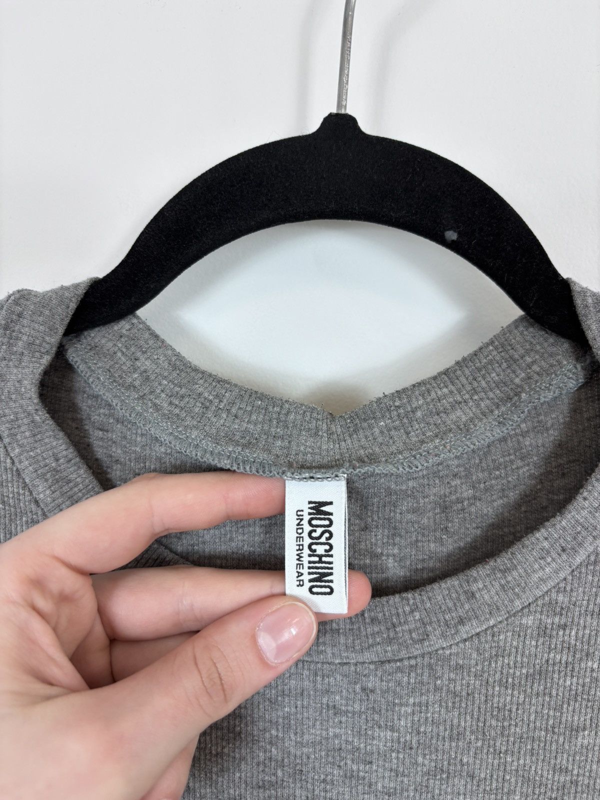 Moschino Moschino Underwear Women’s Grey Peace Love T-Shirt Tee Size L / US 10 / IT 46 - 8 Thumbnail