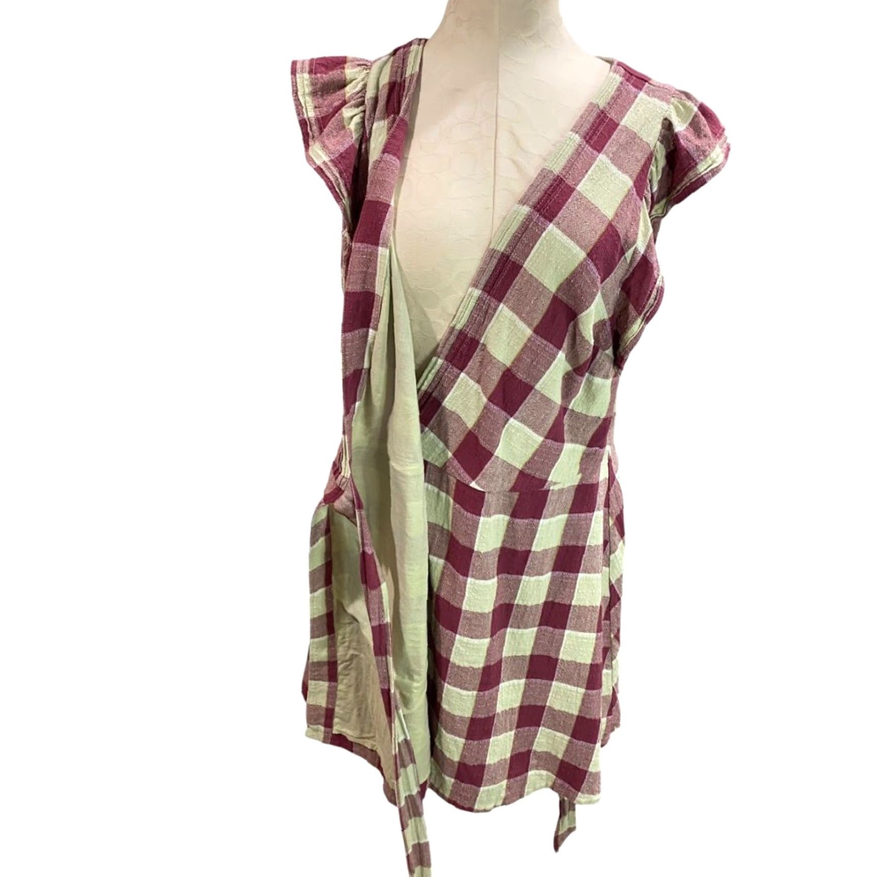 Madewell Madewell Gingham Wrap Mini Dress XL Cotton MC977 Size XL / US 12-14 / IT 48-50 - 6 Thumbnail