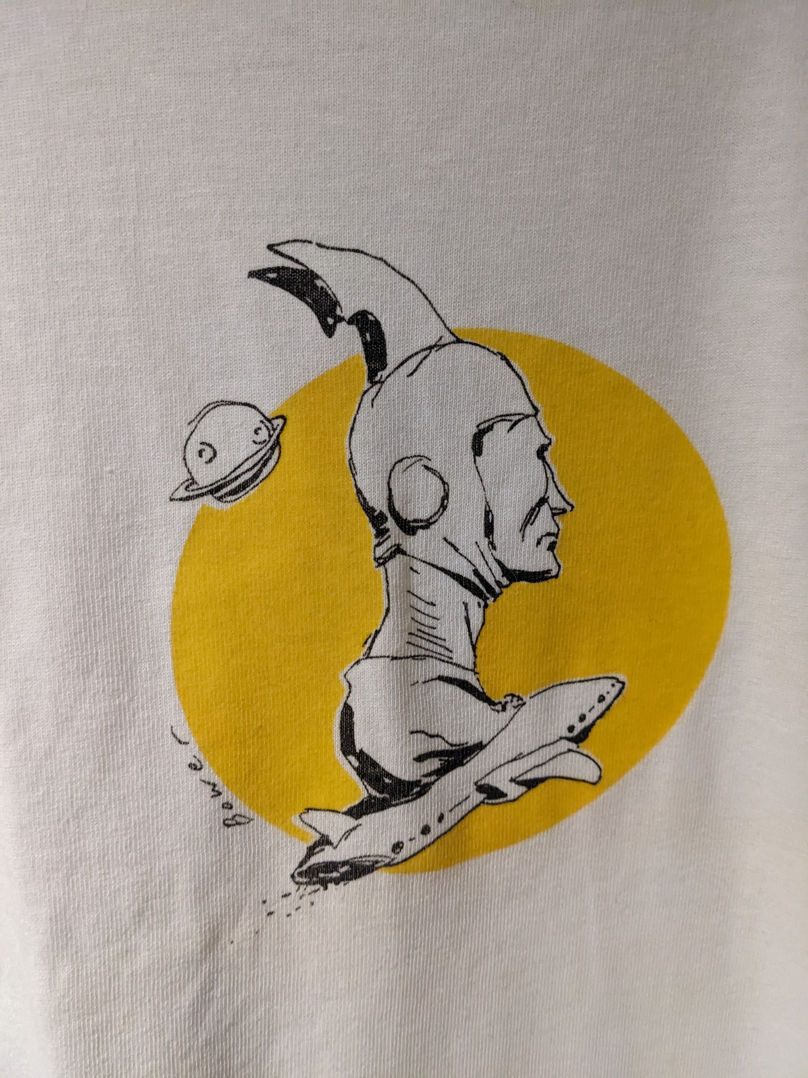Anvil × Vintage Vintage 90s Comic Book Artist Bower Astronaut T-Shirt Size US XL / EU 56 / 4 - 2 Thumbnail
