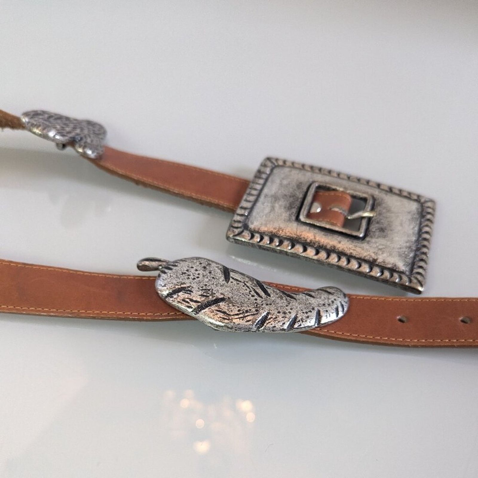 Guess Guess Vintage Leather Belt Metal Cactus Snake Chili Pepper Size ONE SIZE - 9 Thumbnail