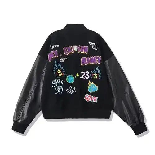 Other MONEY Embroidery Patch Graphic Black Varsity Jacket Size US M / EU 48-50 / 2 - 2 Thumbnail