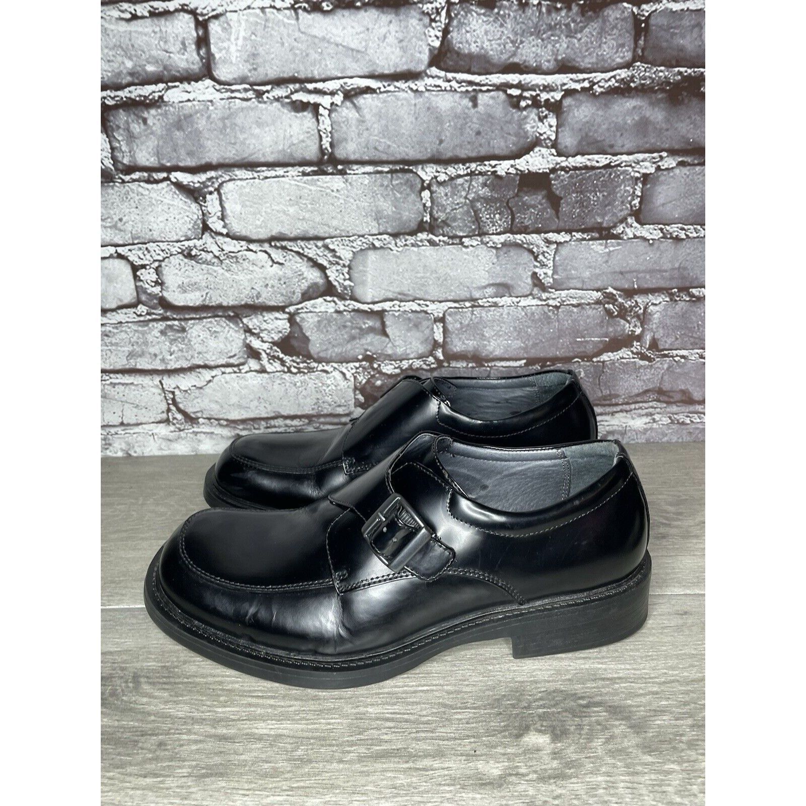 G.H. Bass & Co. Bass Waterproof Equity Black Leather Monk Strap Buckle Loafe Size US 9.5 / EU 42-43 - 21 Thumbnail