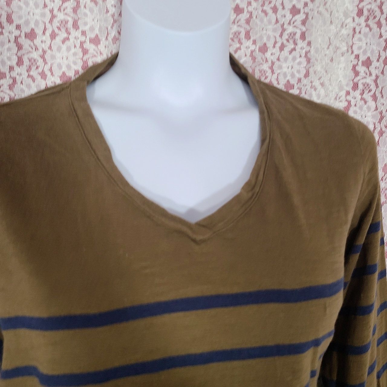 Orvis Orvis green navy striped 3/4 sleeve top size large Size L / US 10 / IT 46 - 4 Thumbnail