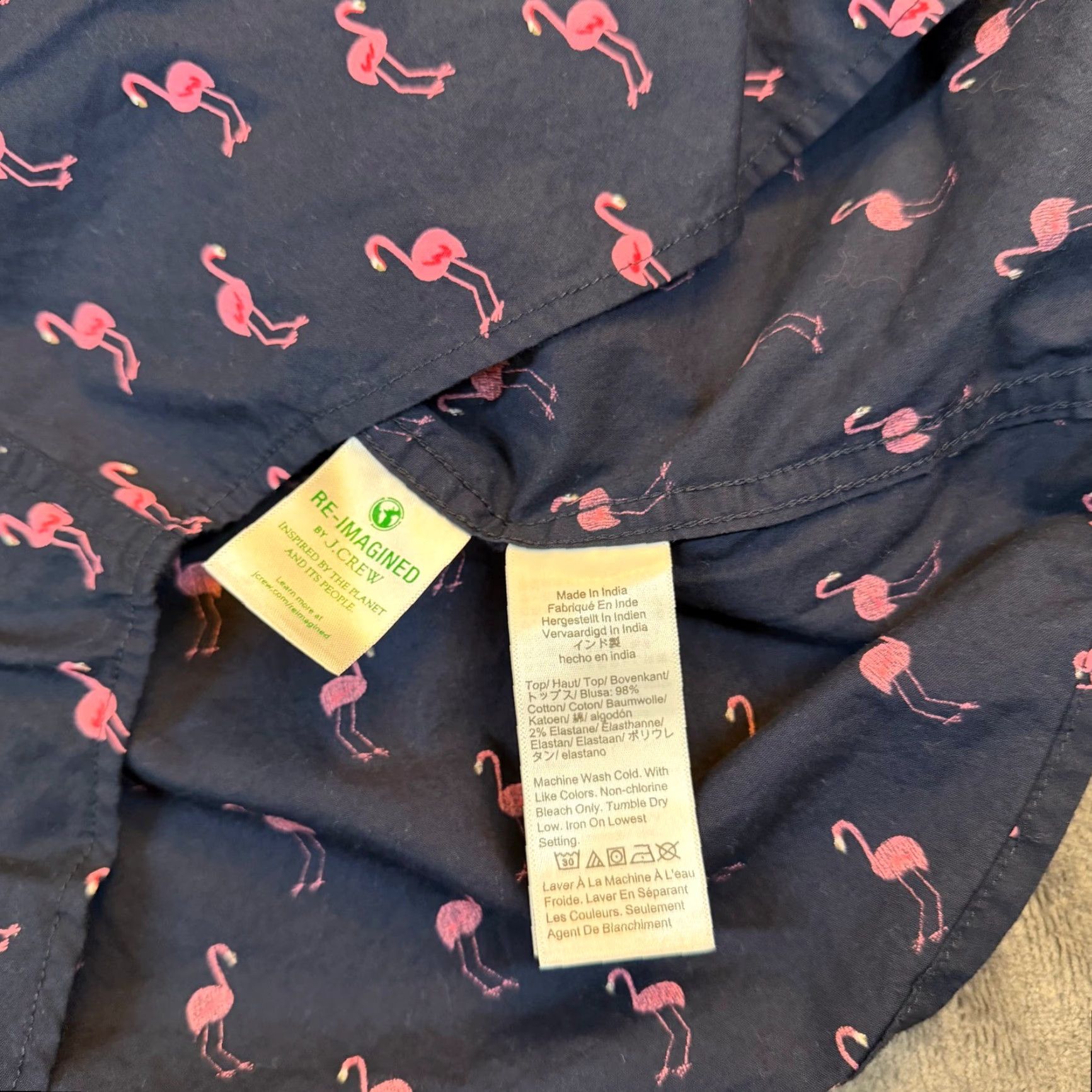 J.Crew J.Crew Flex Washed Slim Fit Flamingo Short Sleeve Button-Down Shirt Mens M Size US M / EU 48-50 / 2 - 5 Thumbnail