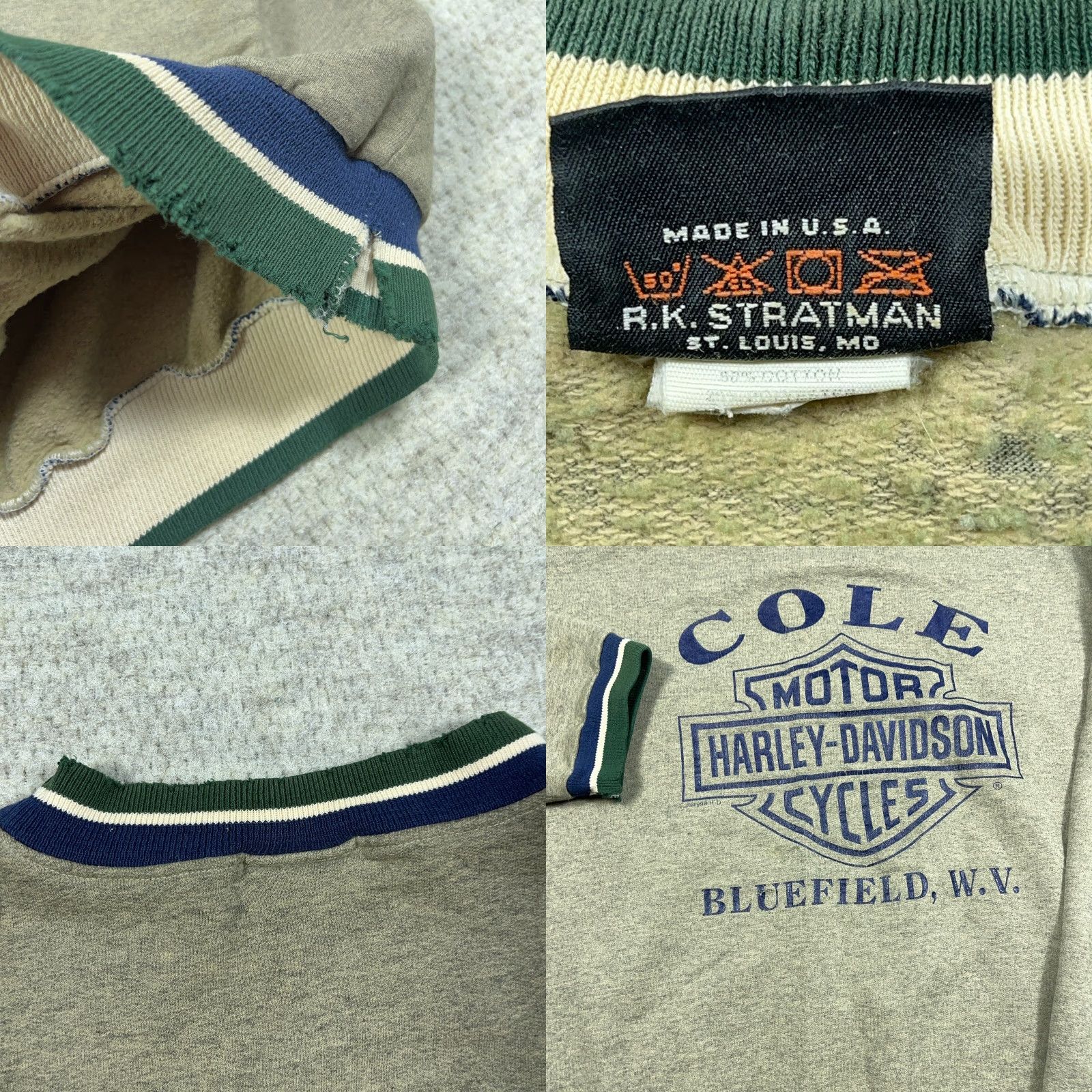 Harley Davidson VINTAGE Harley-Davidson Sweatshirt Men XL Green Crewneck 90s USA Ringer Size US XL / EU 56 / 4 - 9 Thumbnail