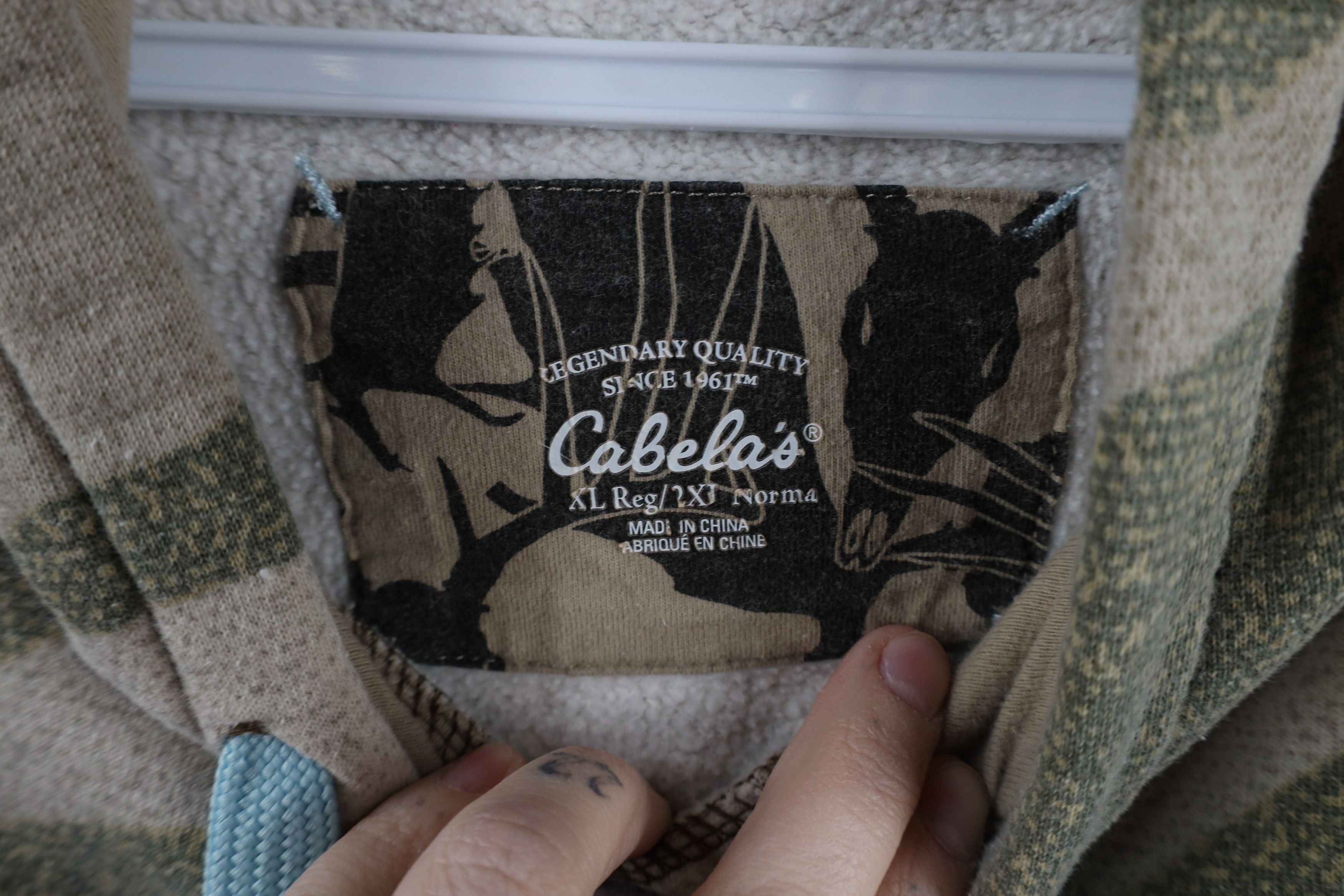 Cabelas × Vintage Vintage Y2K Cabelas Spell Out Camouflage Hoodie Sweatshirt Size XL / US 12-14 / IT 48-50 - 8 Thumbnail