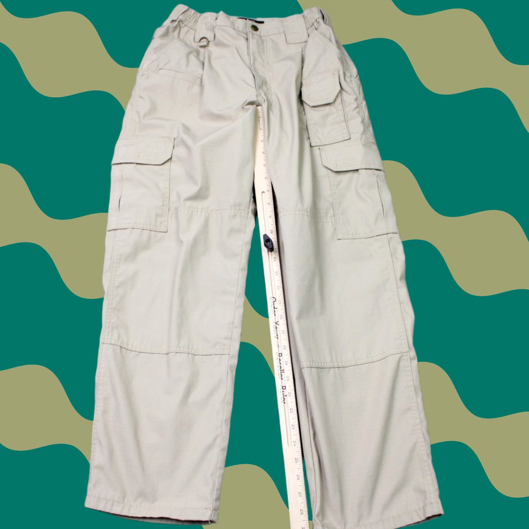 Vintage 5.11 Tactical Pants Mens 30x30 Beige Taclite Pro Tactical Cargo Pocket Stretch Pants Size US 30 / EU 46 - 1 Thumbnail