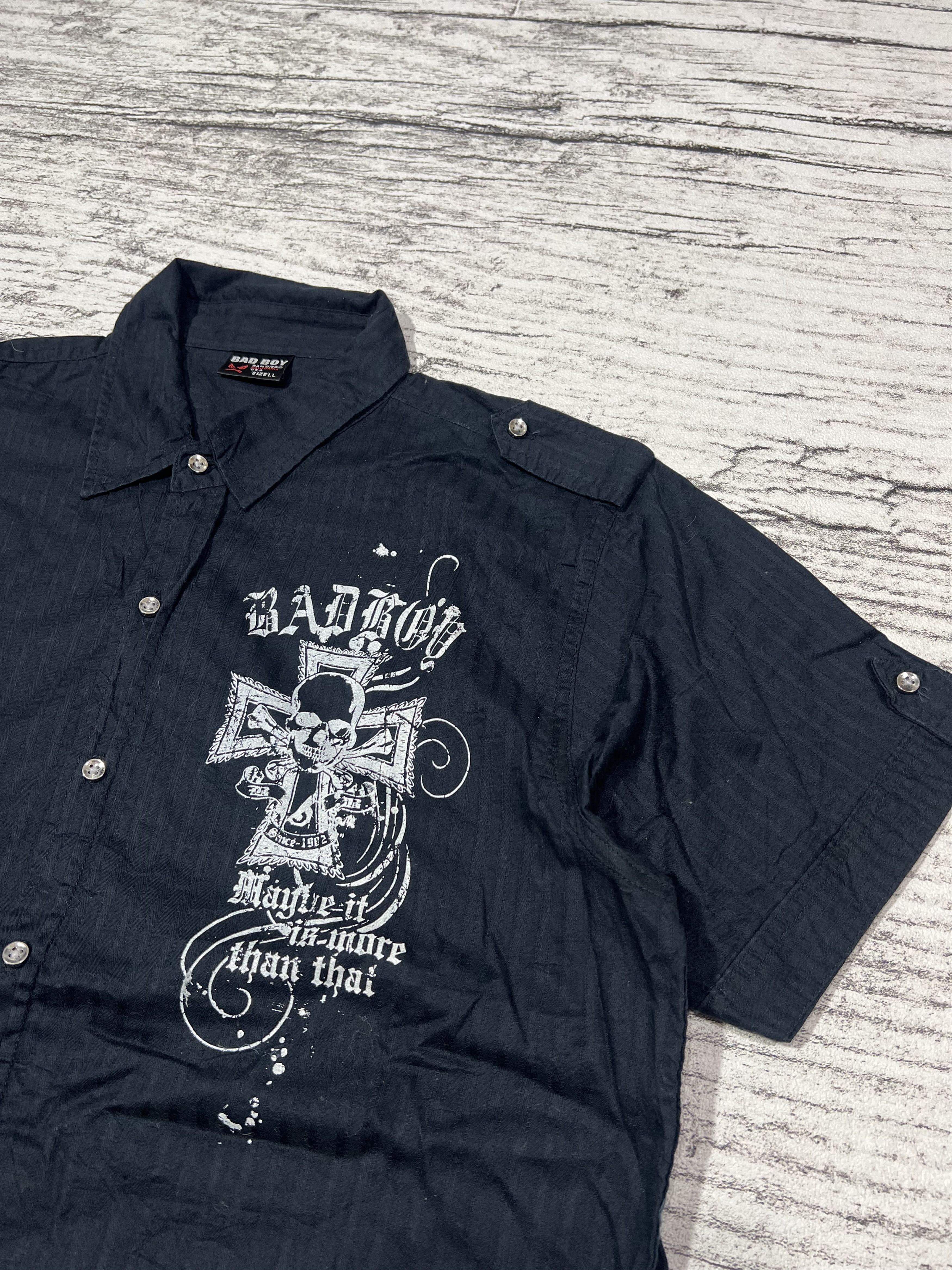 Japanese Brand 2000s Badboy Hysteric Poem Skull Cross Shirt y2k Lgb Ifsix Size US M / EU 48-50 / 2 - 3 Thumbnail