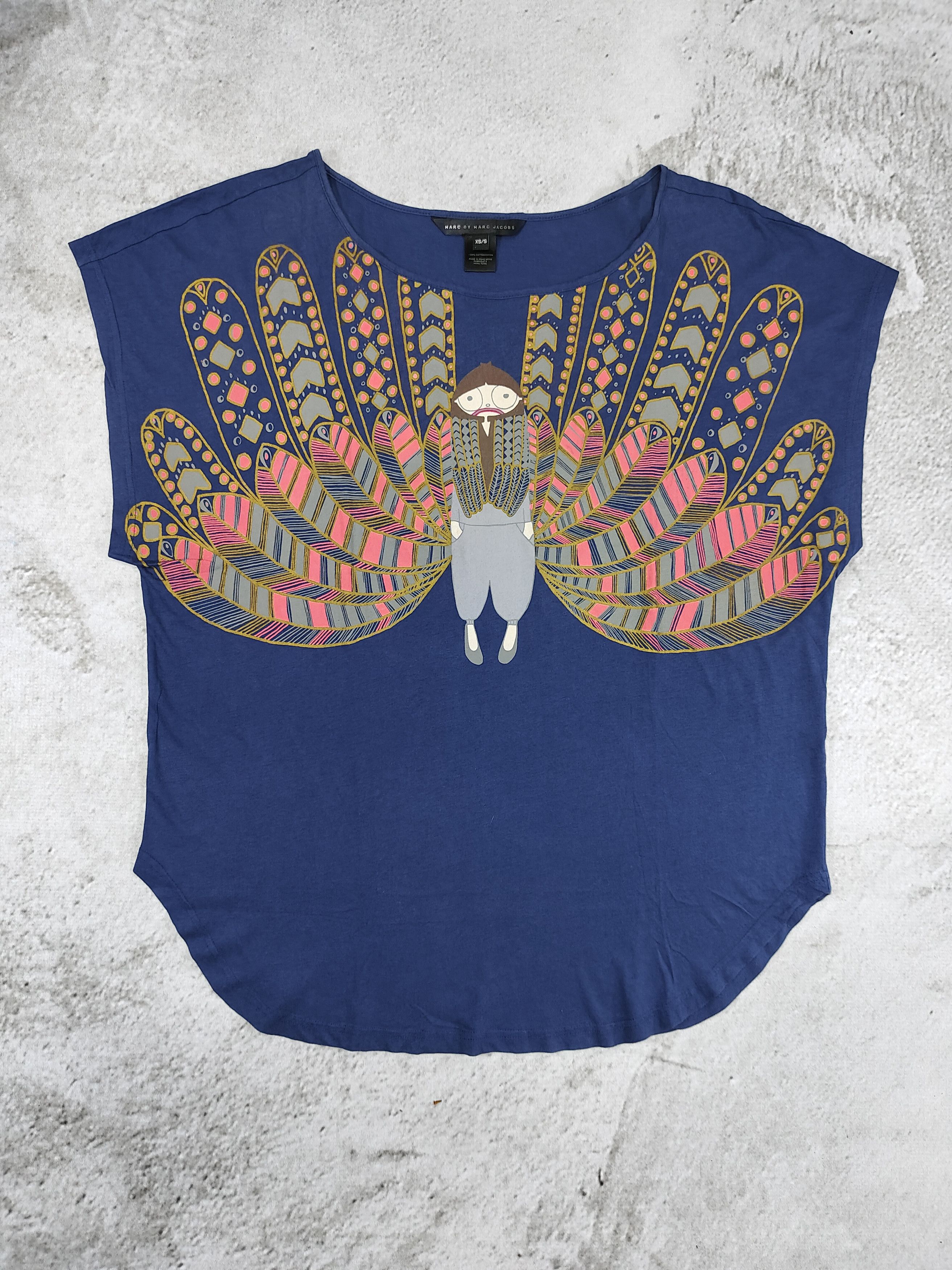 Marc by Marc Jacobs Marc Jacobs- Tribal Folk Surreal Character Wing Graphic Top Size M / US 6-8 / IT 42-44 - 5 Thumbnail