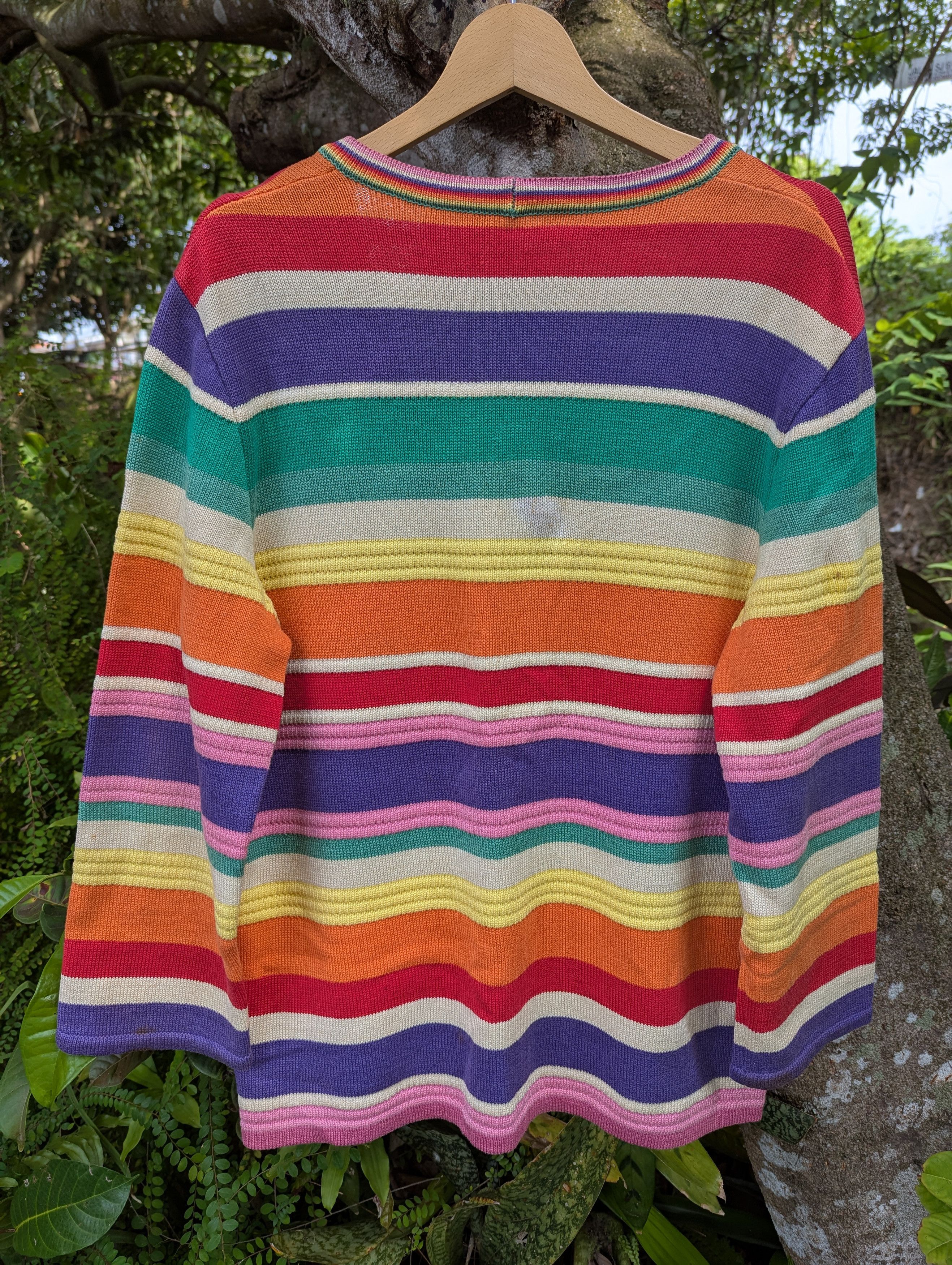 Valentino Valentino Rainbow Button Up Cardigan Sweater Size US L / EU 52-54 / 3 - 4 Thumbnail