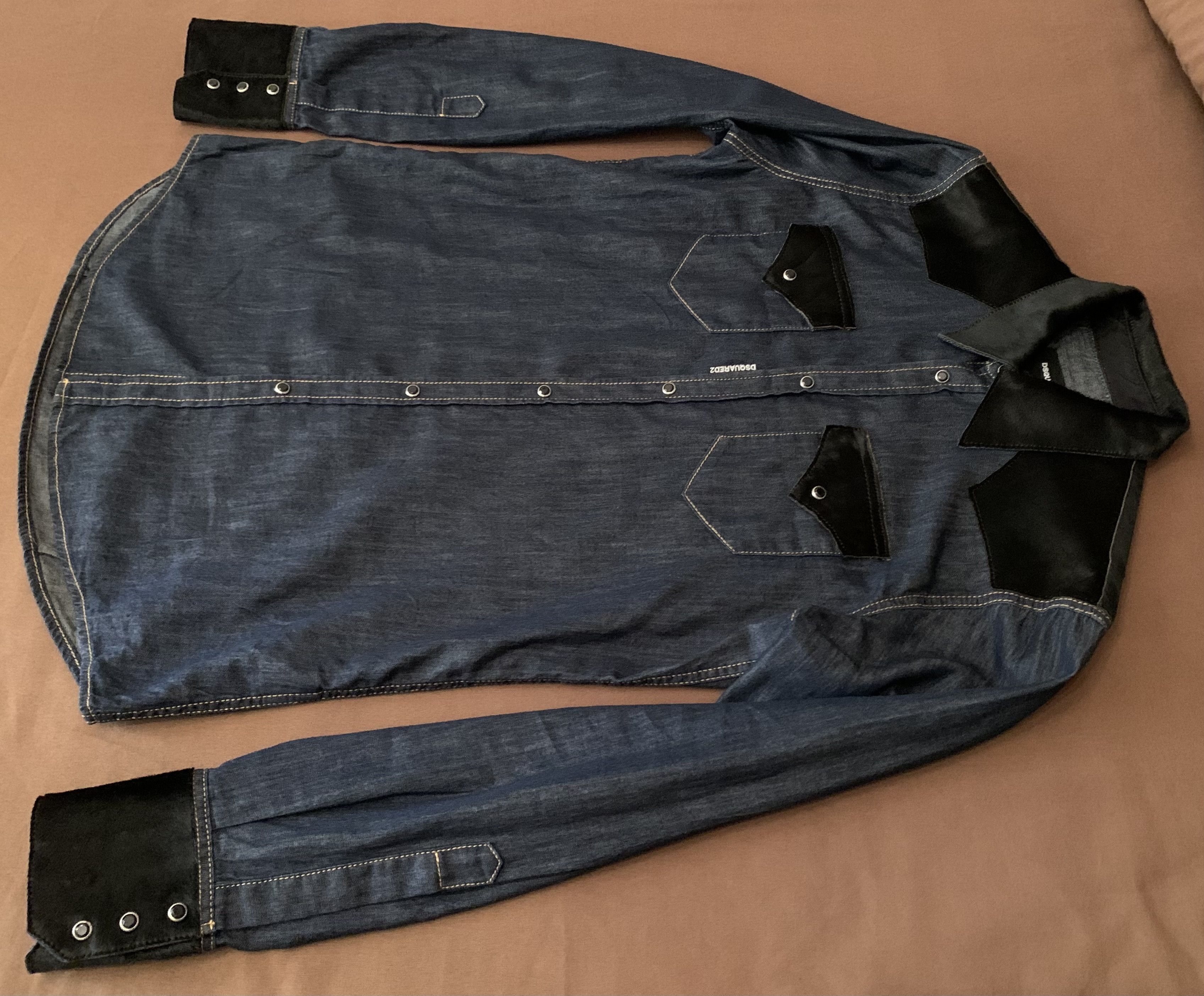 Dsquared2 Dsquared2 men's shirt in denim and pony skin (retail €1000) Size US M / EU 48-50 / 2 - 2 Thumbnail