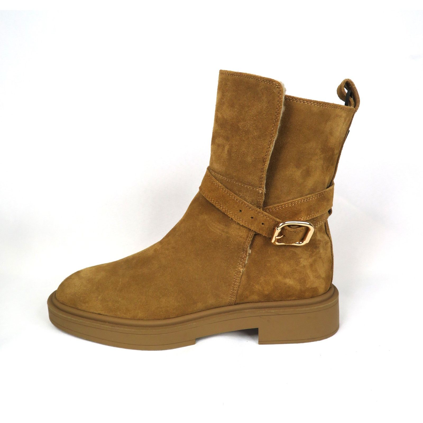 Zara ZARAan Genuine Suede Harness Ankle Boots Faux Fur Lining Size US 9 / IT 39 - 6 Thumbnail