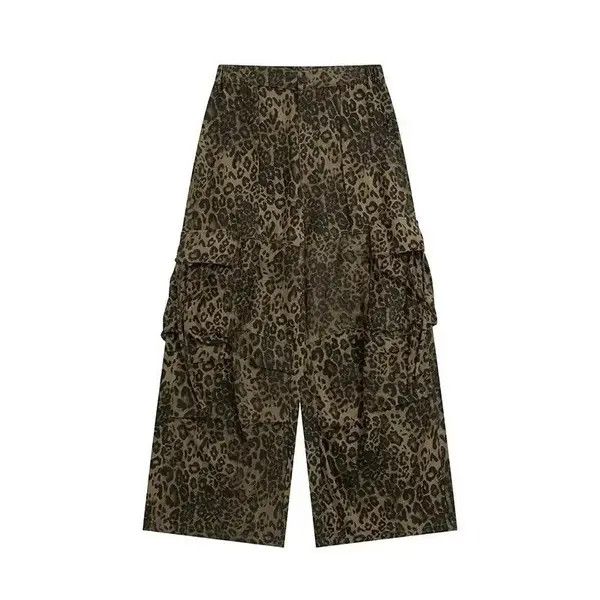 VIBE Leopard print parachute pleated cargo wide-leg pants Size US 30 / EU 46 - 5 Thumbnail
