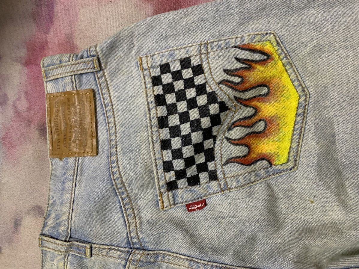 Levi's Levi’s Premium Big E Balloon Leg Custom Painted Size US 29 - 12 Thumbnail
