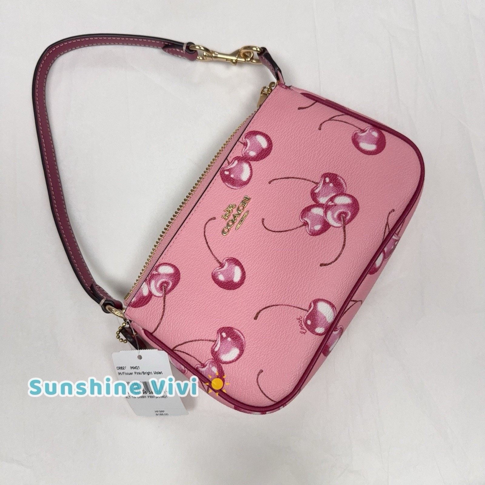 Coach NWT COACH CR827 Nolita 19 Cherry Flower Pink Bright Violent Size ONE SIZE - 1 Thumbnail