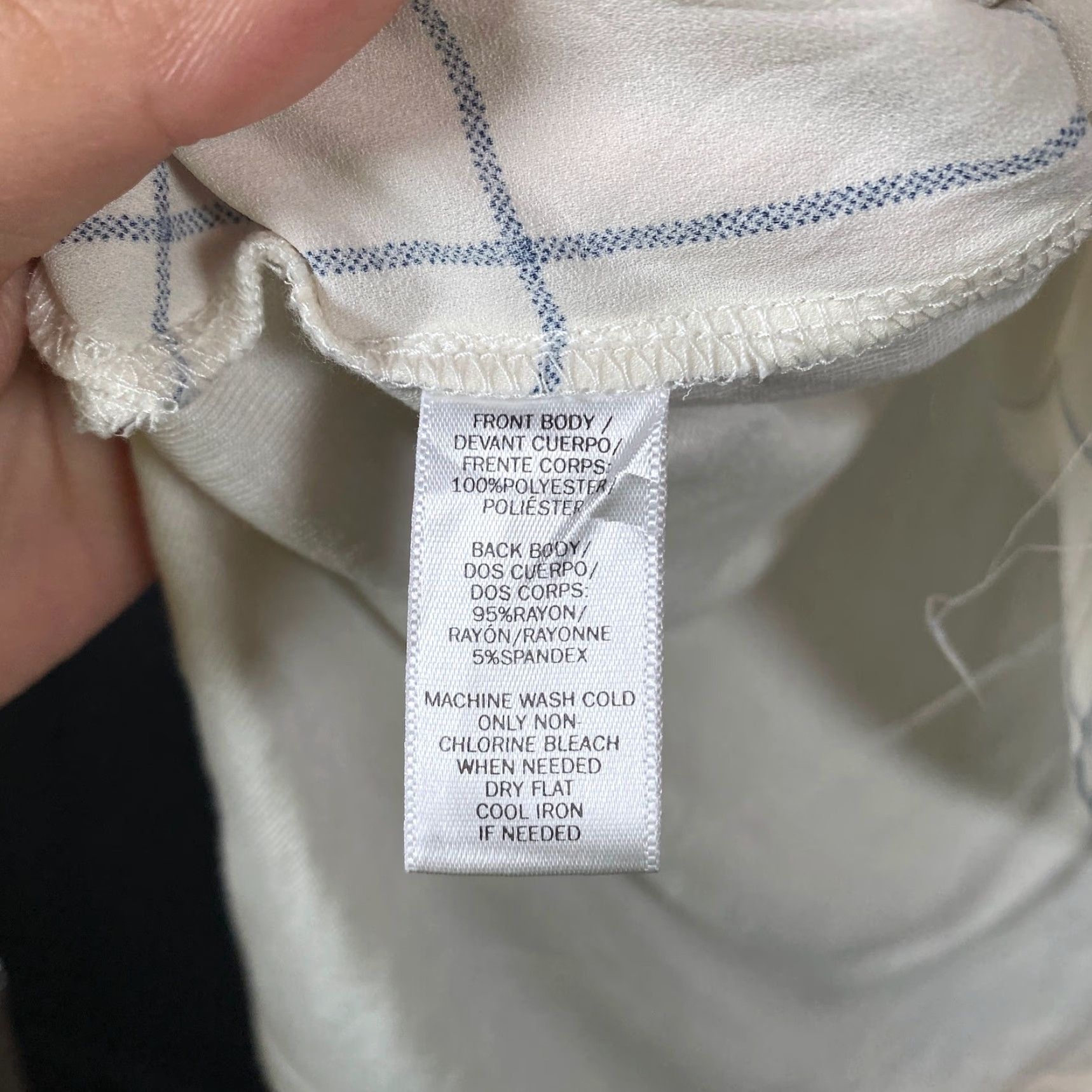 Ann Taylor VINTAGE Ann Taylor LOFT Womens Blouse White Windowpane Sleeveless Stretch Small Size S / US 4 / IT 40 - 5 Thumbnail