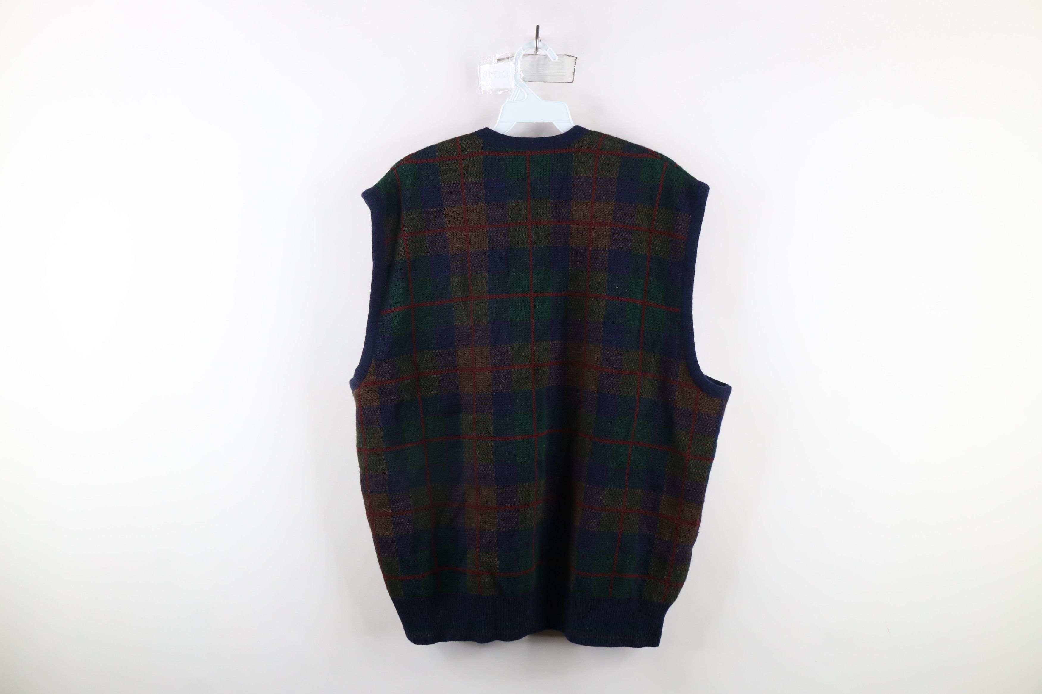 Vintage Vintage 90s Streetwear Knit Cardigan Sweater Vest Plaid Size US M / EU 48-50 / 2 - 7 Thumbnail