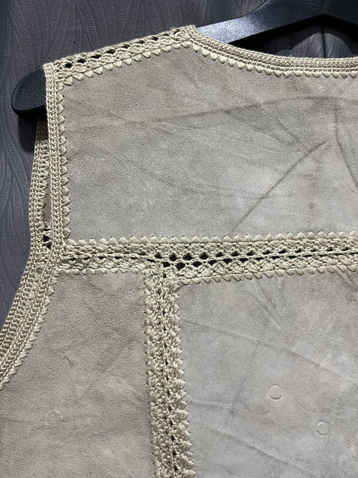 Genuine Leather × Leather × Vintage Vintage knitted leather Vest Size US M / EU 48-50 / 2 - 8 Thumbnail