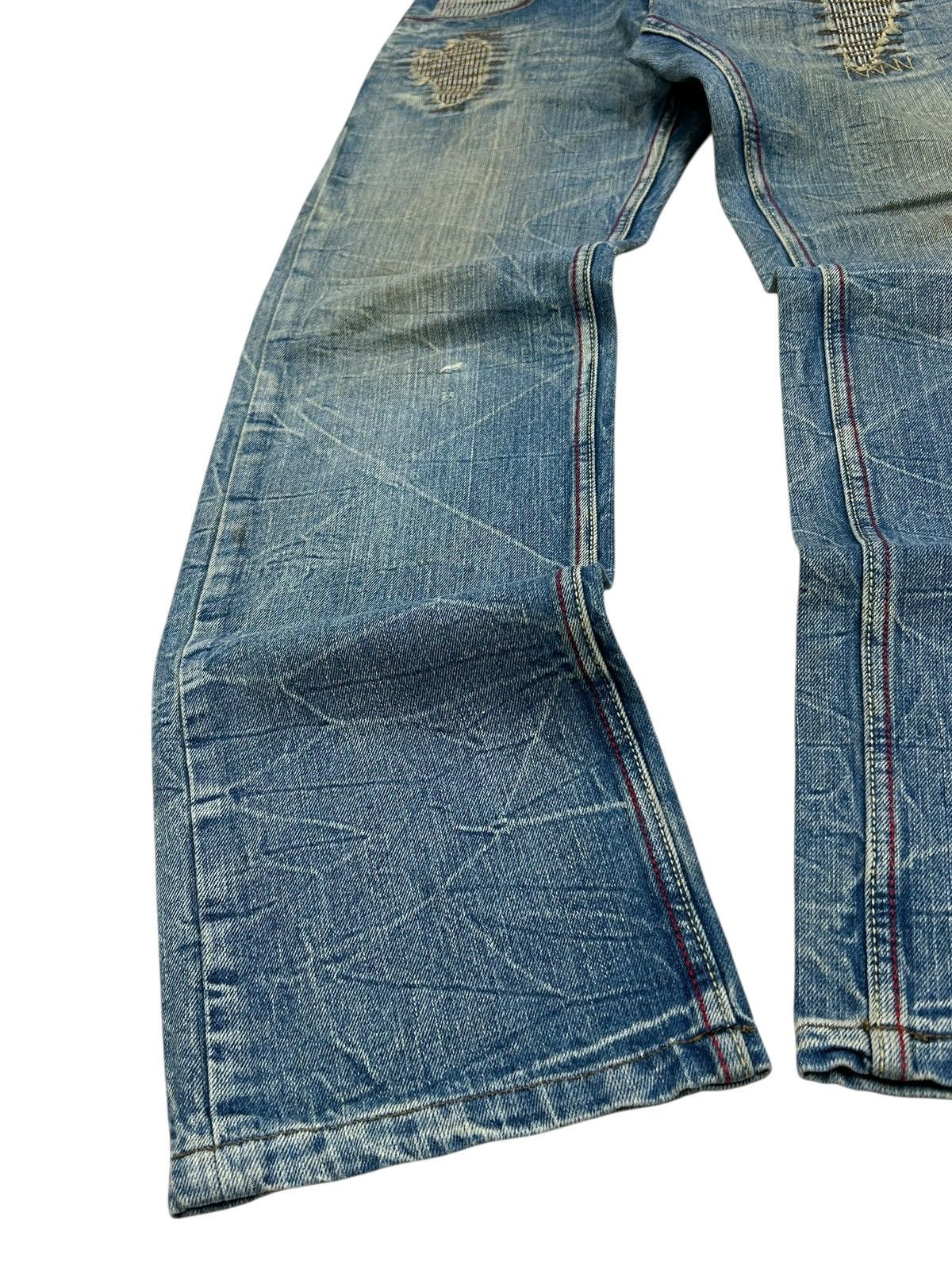 Japanese Brand Jack Serika Japan Denim Light Wash Mud Clawn Distressed Size US 31 - 5 Thumbnail