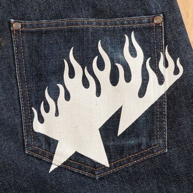 Bape Fire BAPE STA Denim Shorts a bathing ape Flame NIGO ★size M Size US 32 / EU 48 - 3 Thumbnail