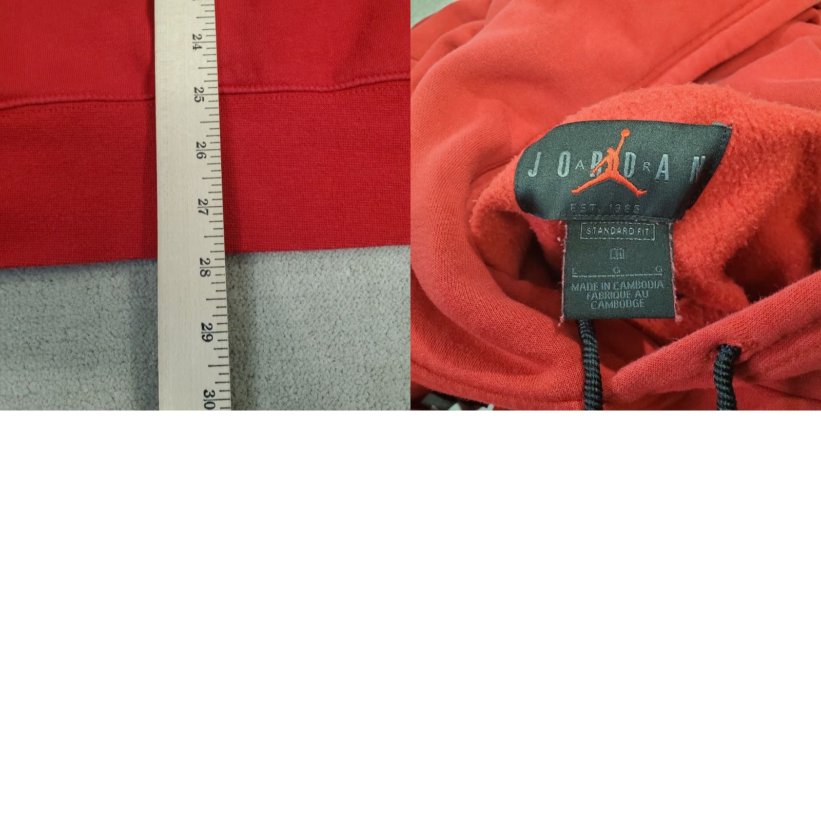 Jordan Brand Nike Jordan Hoodie Mens L Red Graphic Jumpman Classic Fleece CK6737 688 Pullover Cotton Blend Vintage No Size US L / EU 52-54 / 3 - 8 Thumbnail