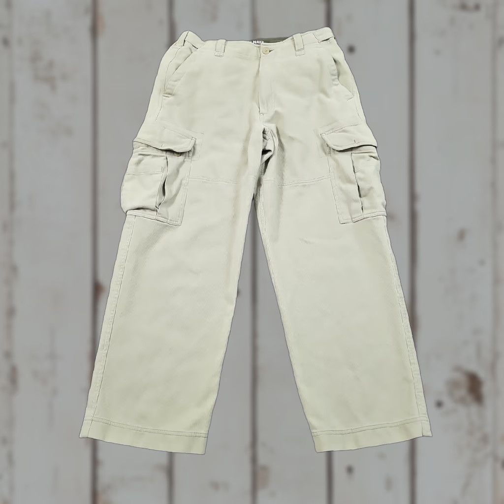 Old Navy VINTAGE Old Navy Pants Mens 31 Beige Corduroy Cargo Grunge Adjustable Y2K Size US 31 - 1 Thumbnail