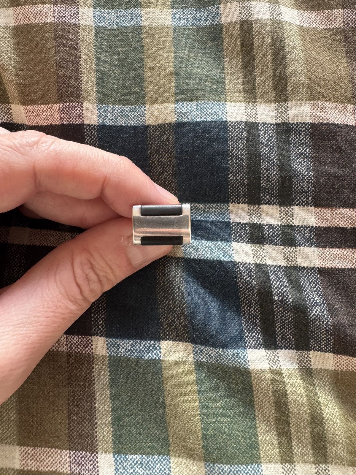Bvlgari Bvlgari Silver and rubber cufflinks Size ONE SIZE - 5 Thumbnail
