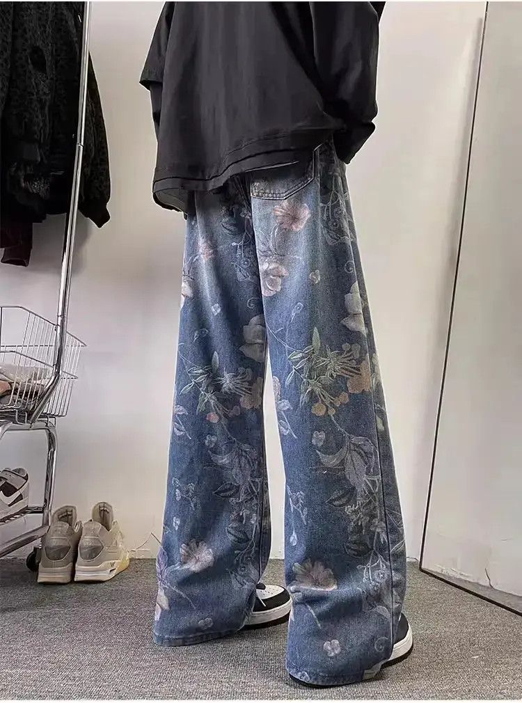 Japanese Brand Retro straight leg casual jacquard jeans Size US 32 / EU 48 - 6 Thumbnail