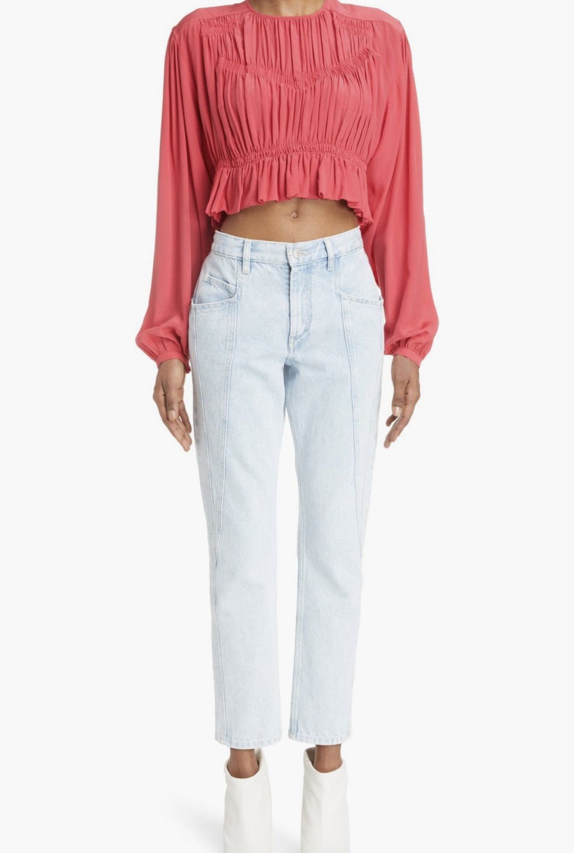 Isabel Marant ISABEL MARANT Vikira Rigid Crop Jeans In Light Blue Size 28" / US 6 / IT 42 - 4 Thumbnail