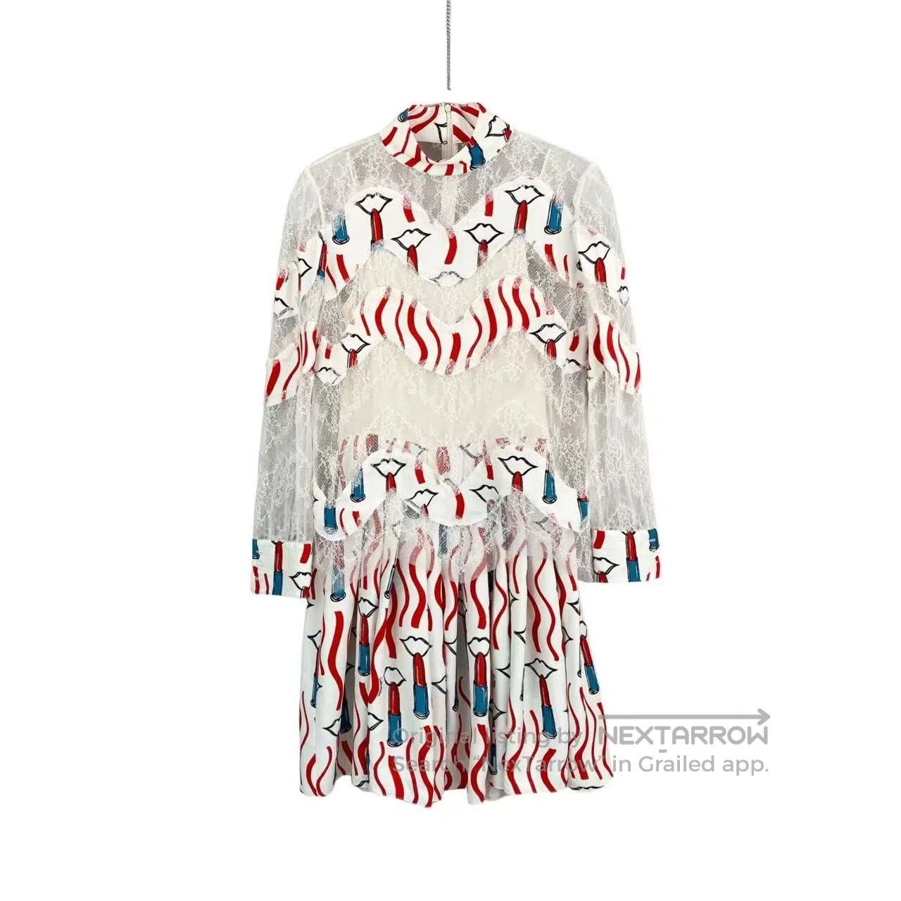 Valentino Valentino Lace dress with a large mouth print| Size XS / US 0-2 / IT 36-38 - 1 Thumbnail