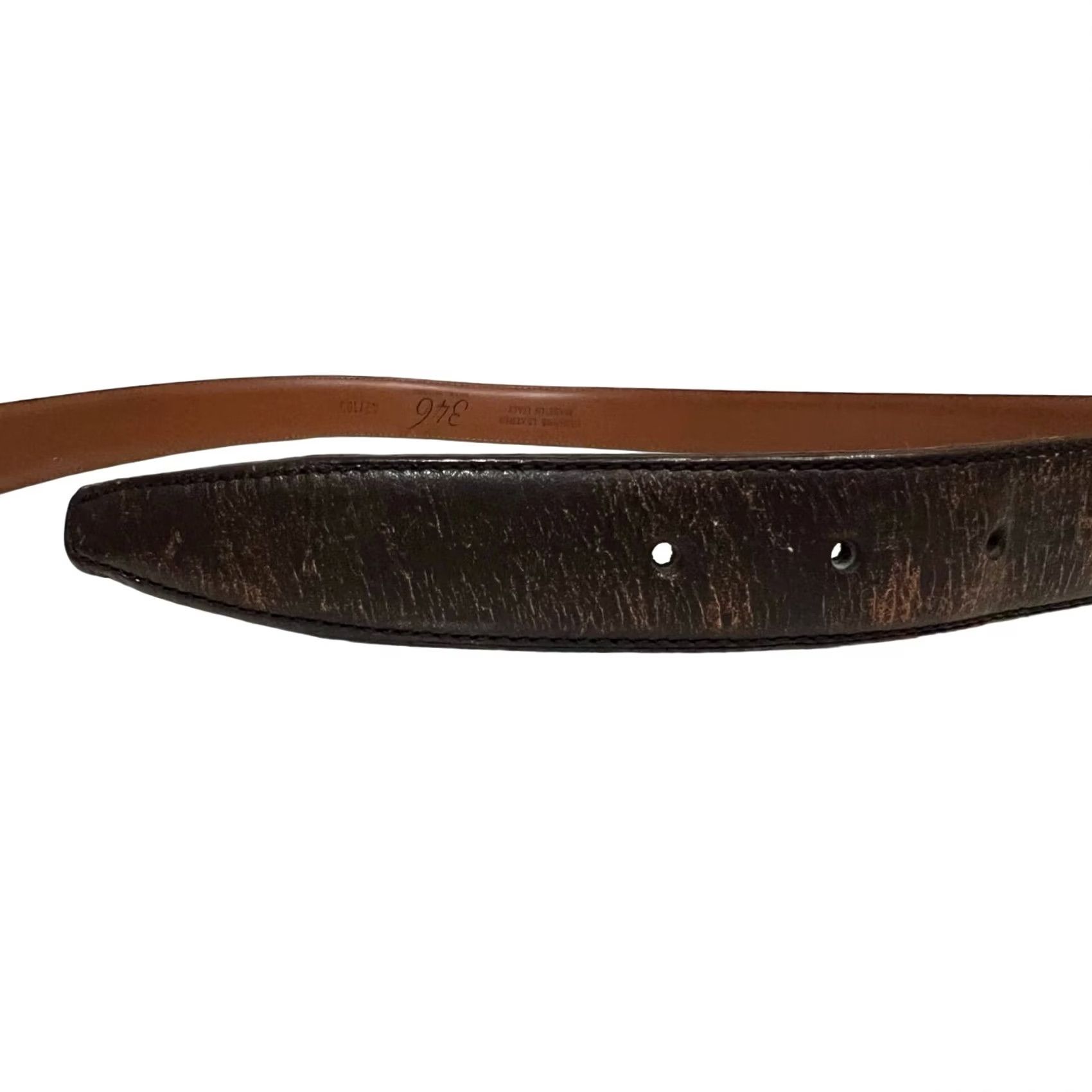 Brooks Brothers Brooks Brothers 346 Belt Dress Belt Leather Men 42 Dark Brown Size 42 Brown Men Belt Size 42 - 4 Thumbnail