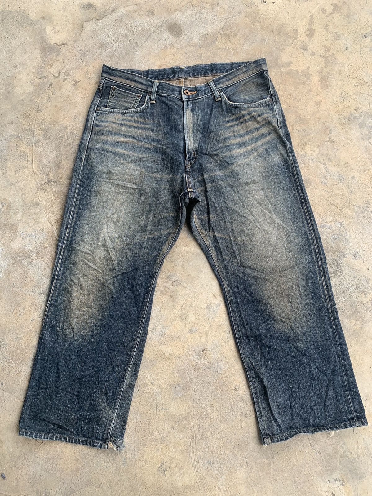 Edwin × Japanese Brand × Vintage Vintage Edwin 505z Selvedge Distressed Denim Size US 35 - 1 Thumbnail