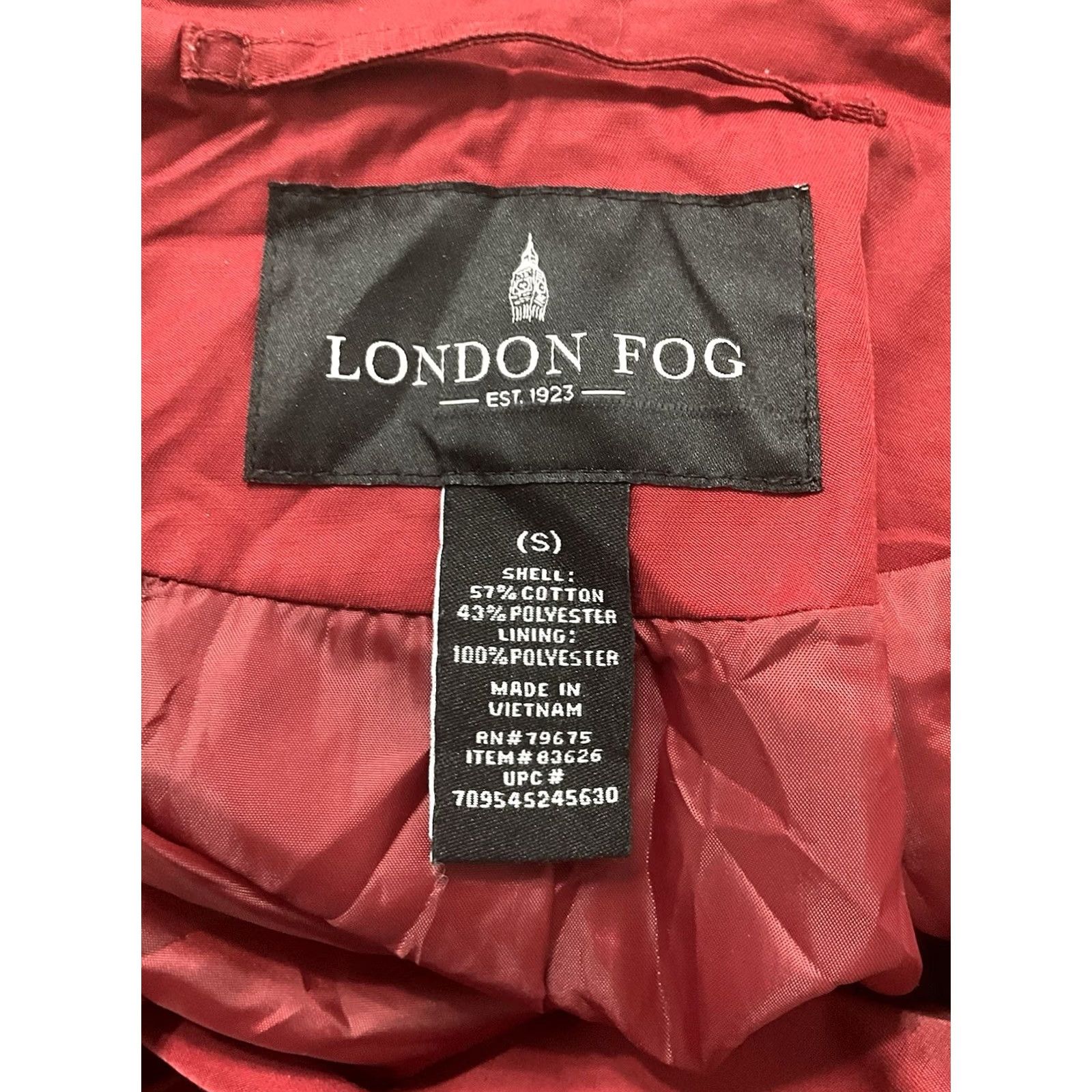 London Fog London Fog Trench Coat Ladies Small Red/Maroon Nylon? Polyester? (please ignore) Size S / US 4 / IT 40 - 5 Thumbnail