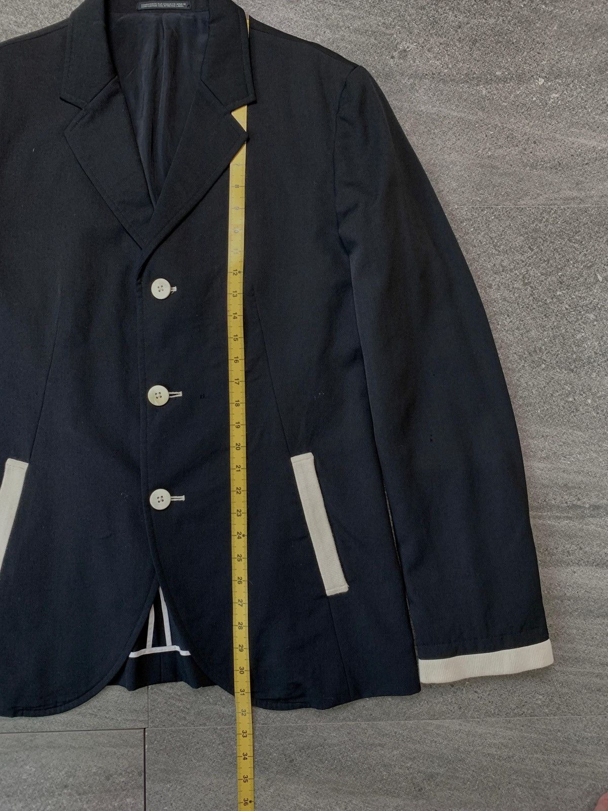Yohji Yamamoto FREE TAX! SAMPLE Wool Contrast Blazer Jacket Size 48R - 15 Thumbnail