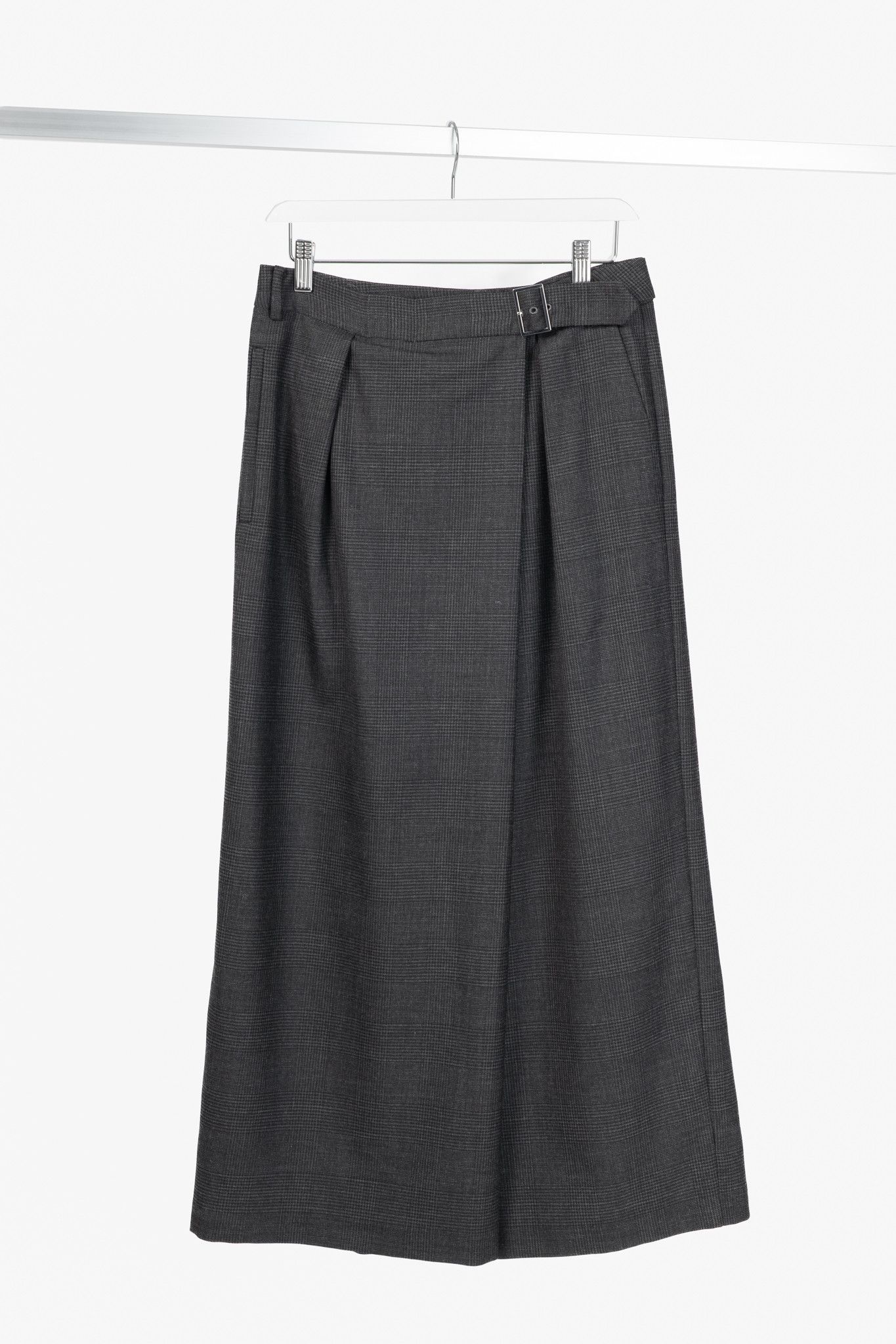 Tibi Adler Grey Multi Glenplaid Wrap Pant