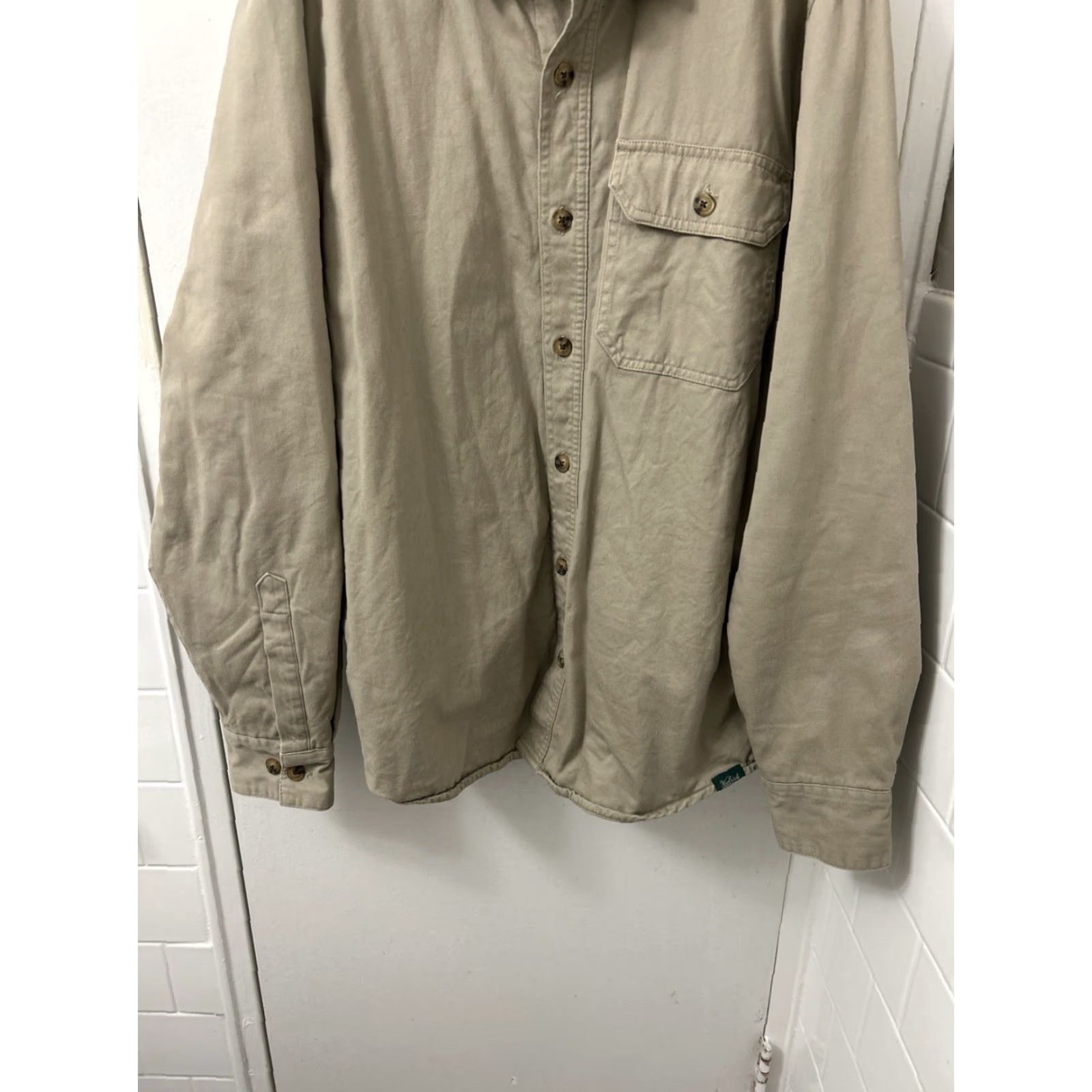 Vintage Woolrich Shirt Jacket Mens L Tan Flannel Lined Shacket Button Down L/S Plaid Casual Workwear Vintage Not Size US L / EU 52-54 / 3 - 3 Thumbnail