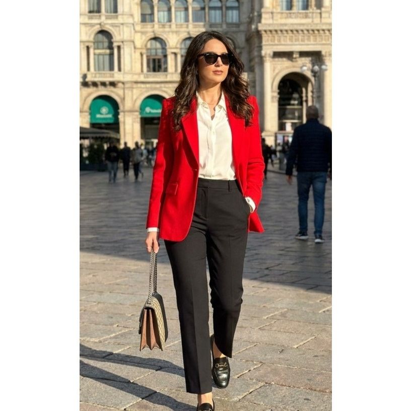 Marella Marella Gargano Long Trousers Dark Navy Tailored Straight 4 Size 27" / US 4 / IT 40 - 6 Thumbnail