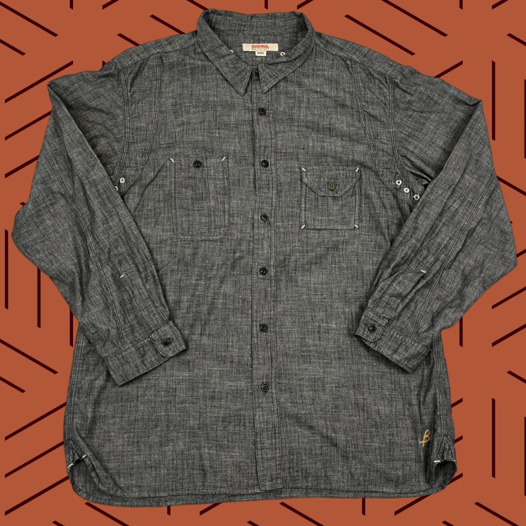 Vintage VINTAGE Birdwell Beach Brithces Shirt Mens 3XL Gray Chambray Button-Up Size US XXL / EU 58 / 5 - 1 Thumbnail