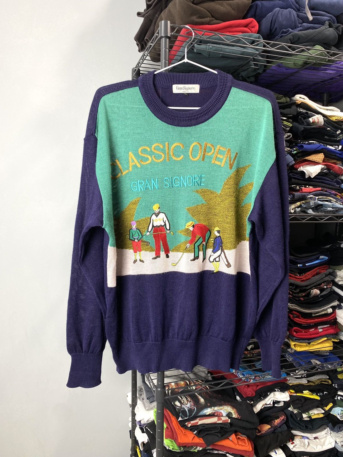 Designer × Japanese Brand Rare! Vintage Golf Players Knit Sweater Japanese Retro Size US L / EU 52-54 / 3 - 1 Thumbnail